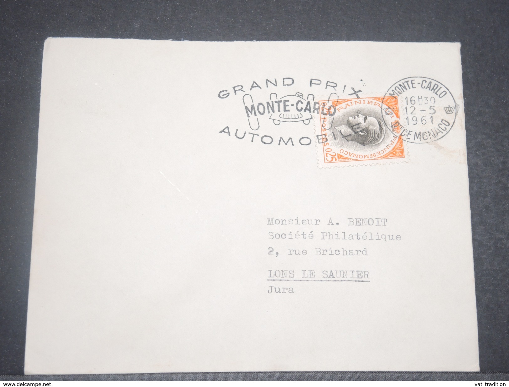 MONACO - Oblitération Mécanique Du Grand Prix Automobile En 1961 Pour La France - A Voir - L 6251 - Lettres & Documents