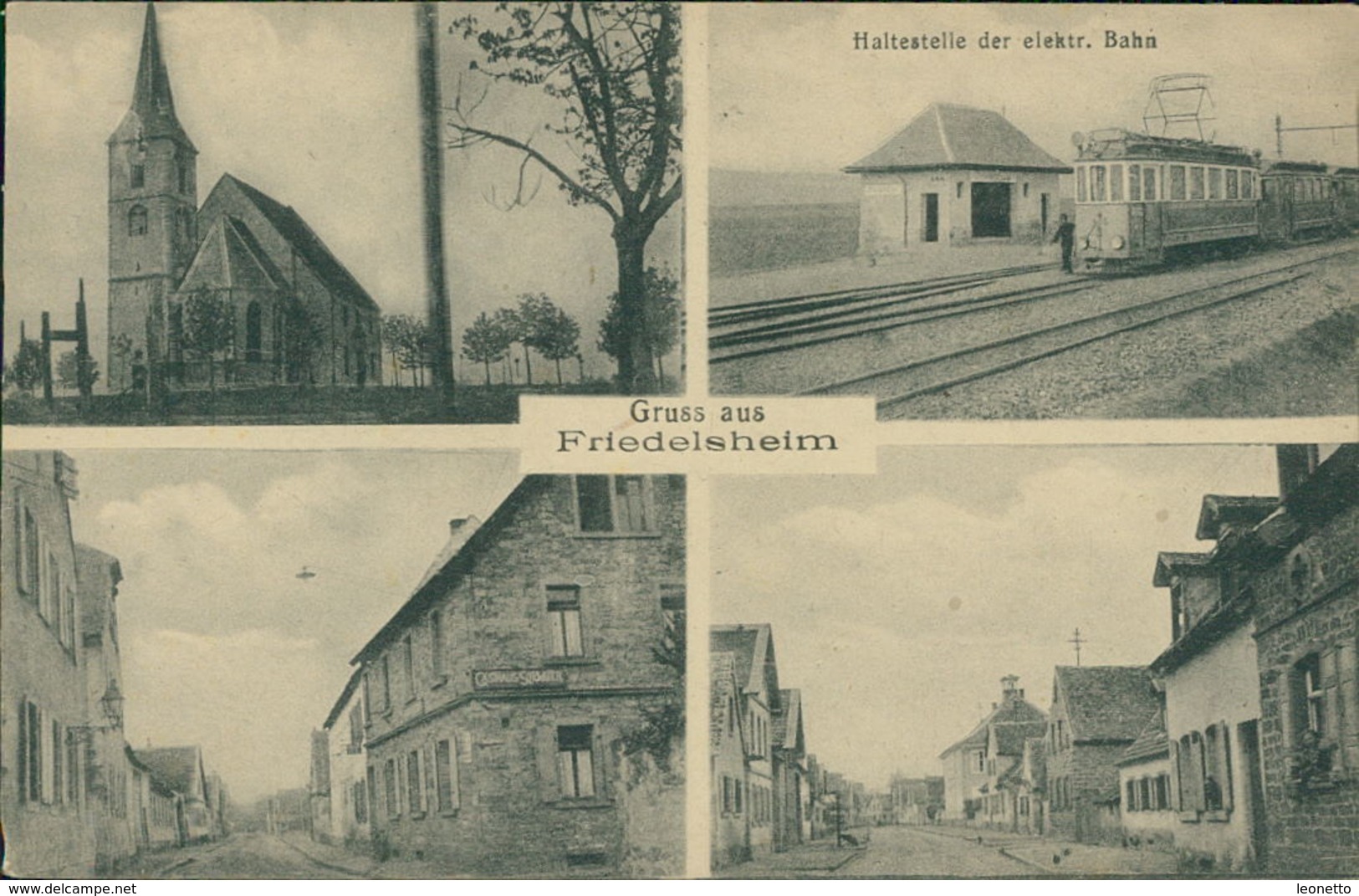 AK Friedelsheim Bei Wachenheim, Haltestelle Der Elektr. Bahn, Straßenbahn, Um 1910 (23140) - Tramways