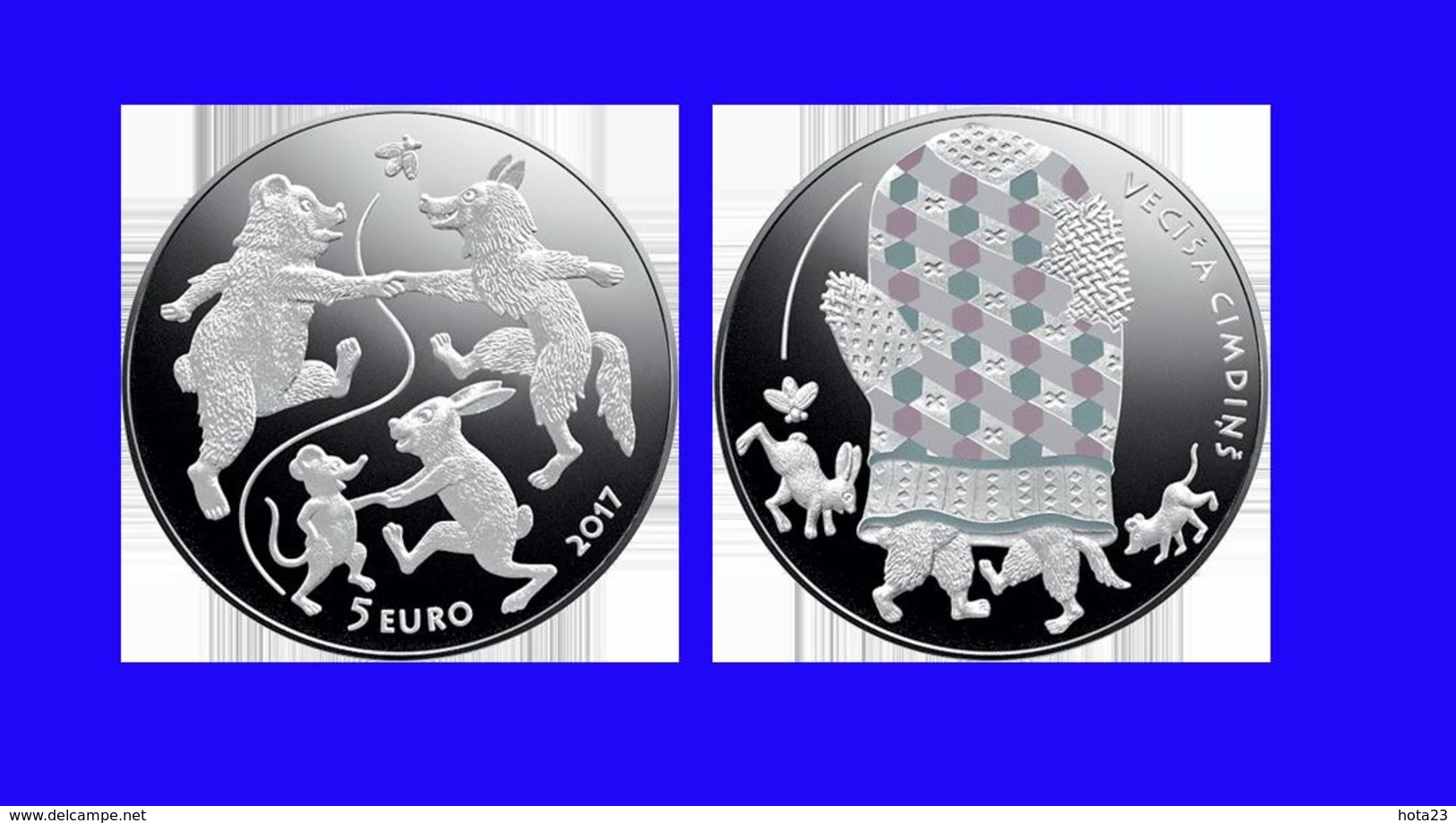 2017 SILVER Coin Latvia Fairy Tale III Bear, A Wolf, A Mouse And A Hare PROOF - Letonia