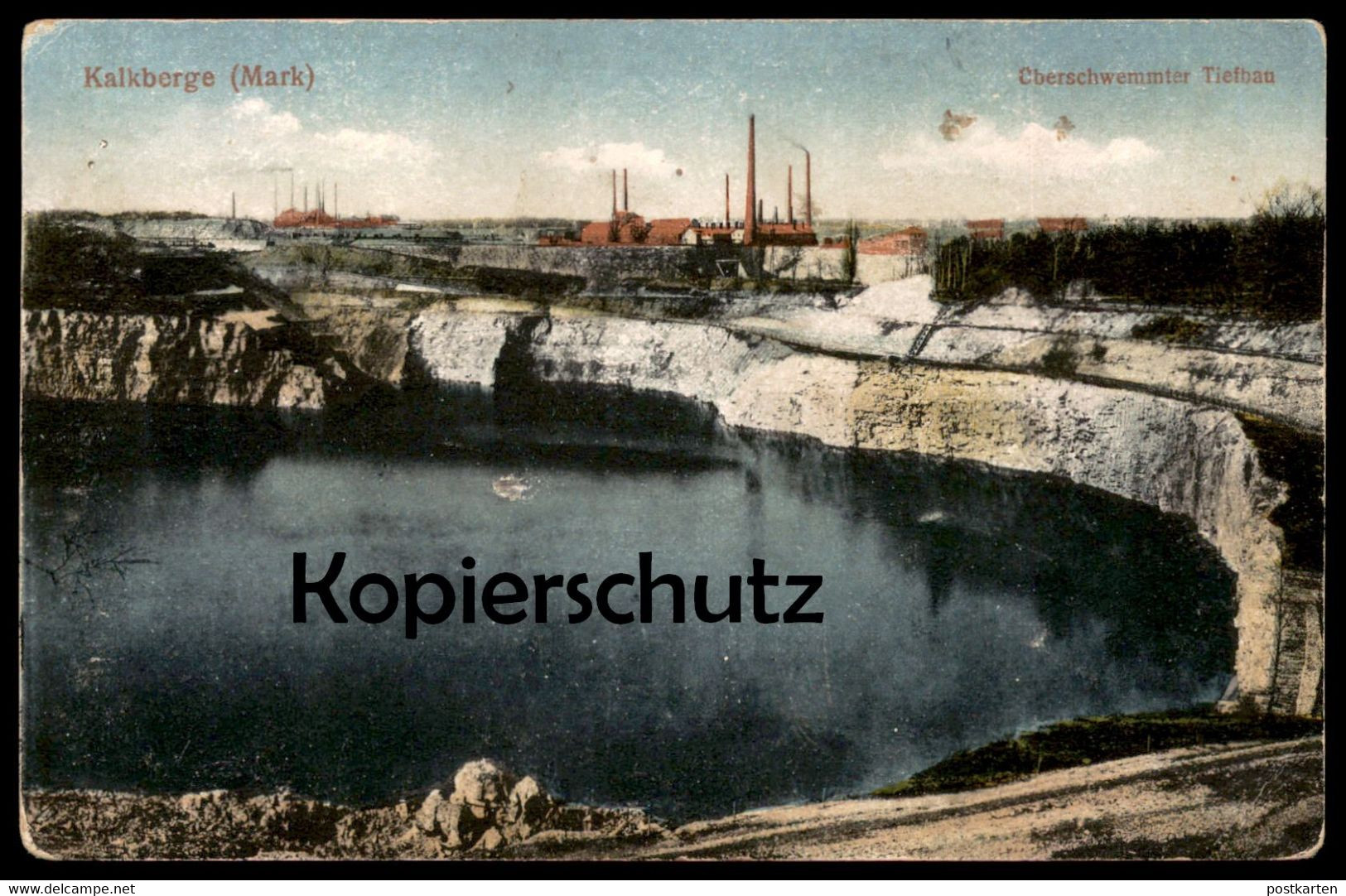 ALTE POSTKARTE KALKBERGE MARK ÜBERSCHWEMMTER TIEFBAU Rüdersdorf Industrie Ansichtskarte Postcard AK Cpa - Ruedersdorf