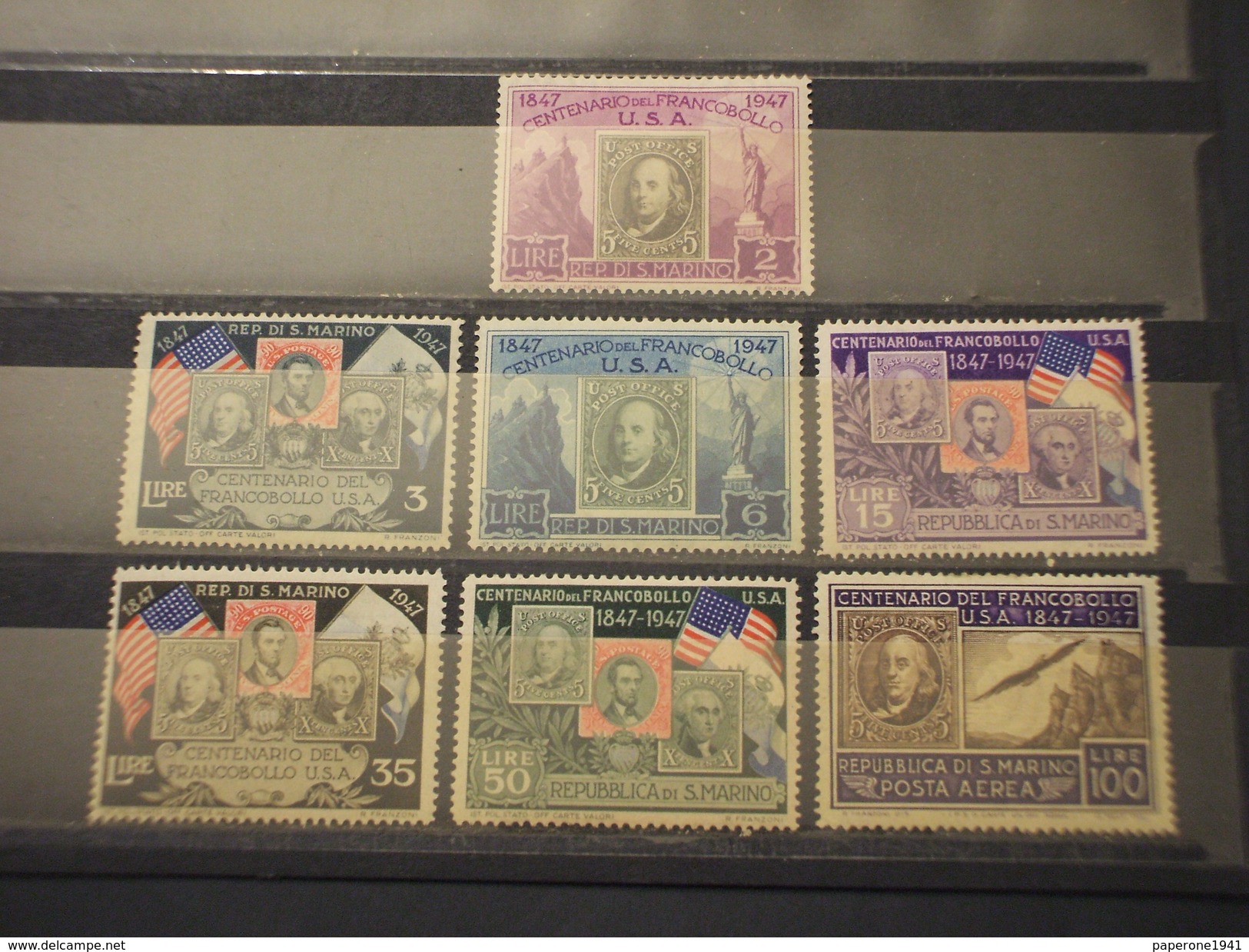 SAN MARINO - 1947 CENENARIO A.  7 VALORI - NUOVI(++) - Unused Stamps