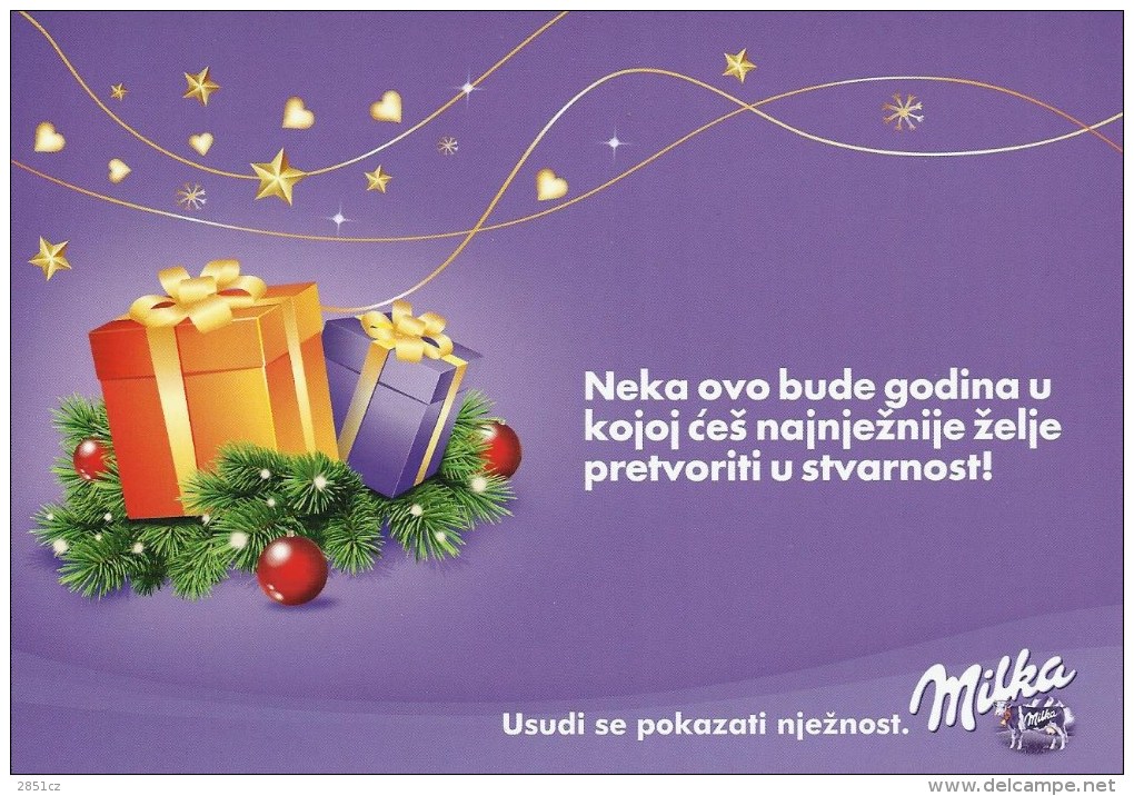 Chocolate Milka - Happy Holidays, 2014., Croatia, Postcard - Not Used ! - Chocolat