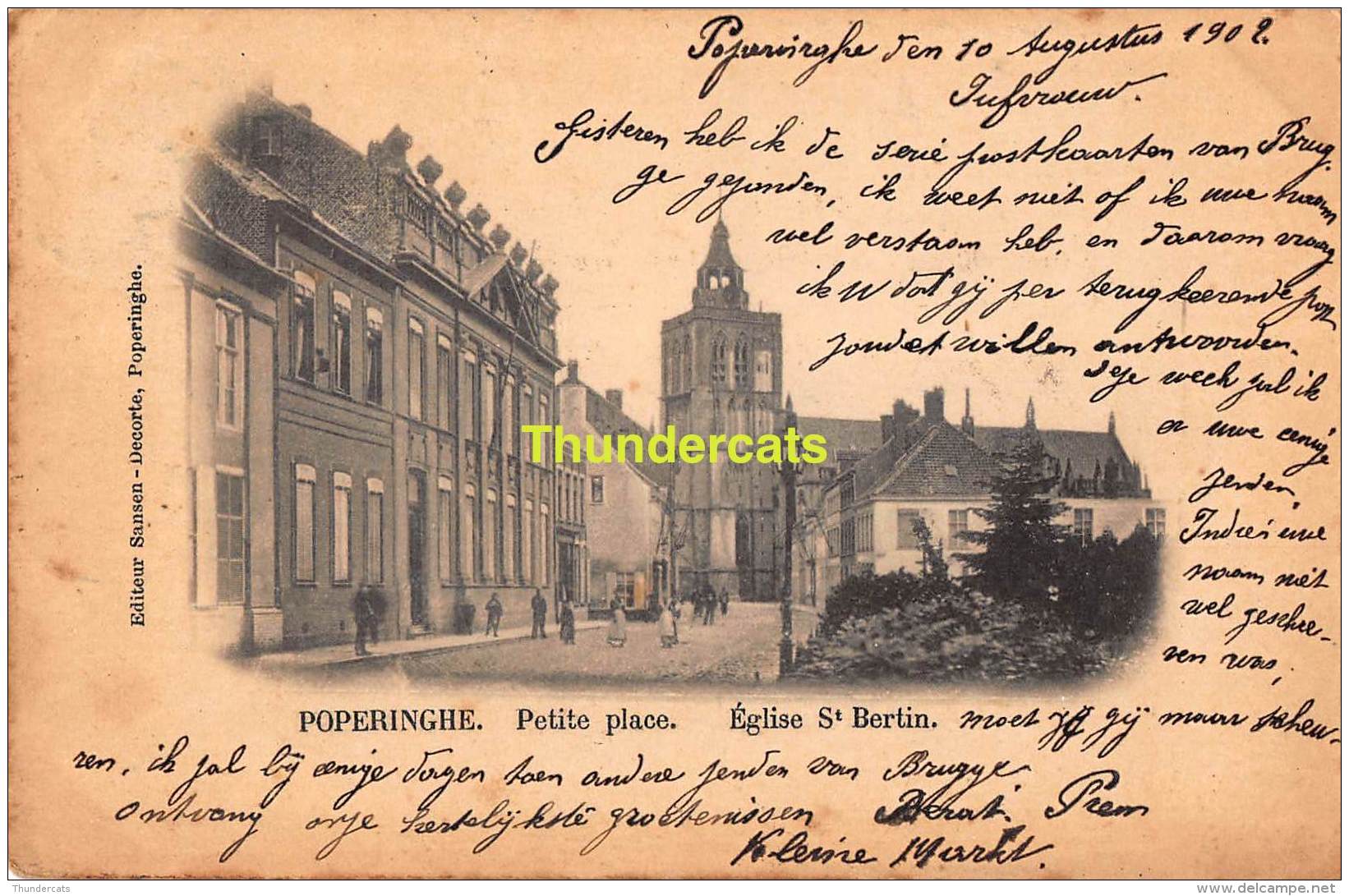 CPA POPERINGE POPERINGHE PETITE PLACE EGLISE ST BERTIN - Poperinge