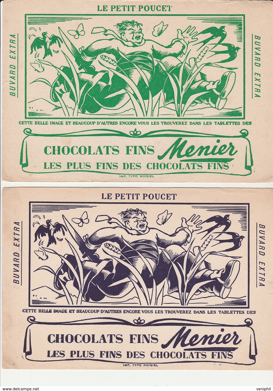 2 BUVARDS ILLUSTRES CHOCOLAT MENIER - - Chocolat