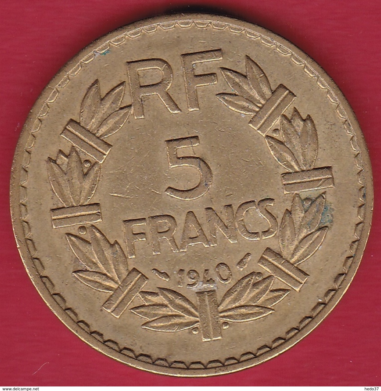 France 5 Francs Lavrillier Cupro-alu - 1940 - Autres & Non Classés