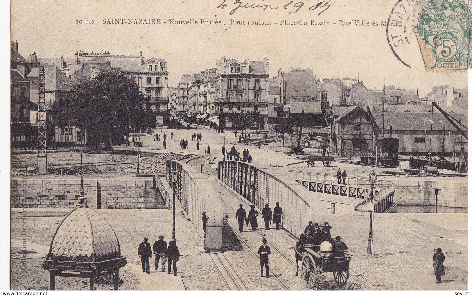 SAINT-NAZAIRE. - Nouvelle Entrée - Pont Roulant - Place Du Bassin - Rue "Ville -ès-Martin" - Saint Nazaire