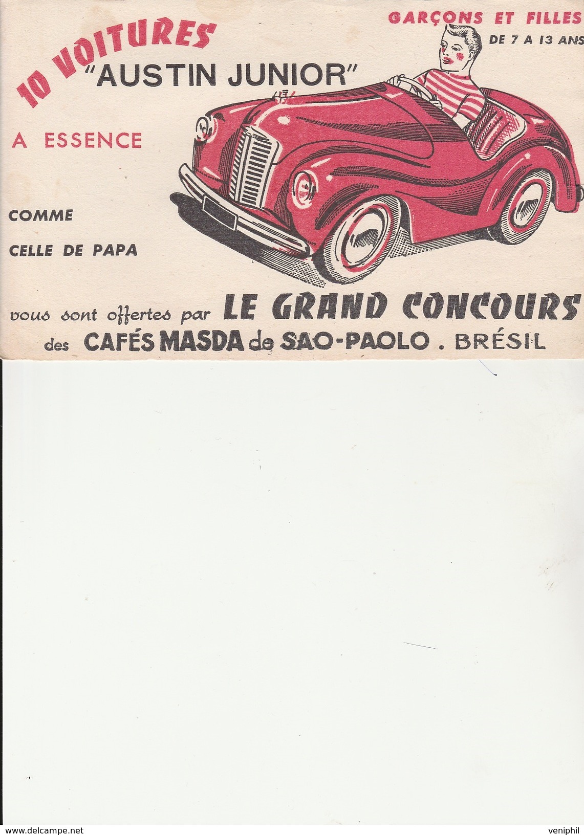 BUVARD ILLUSTRE  "CAFES MASDA DE SAO -PAOLO " THEME AUTOMOBILE - Café & Thé