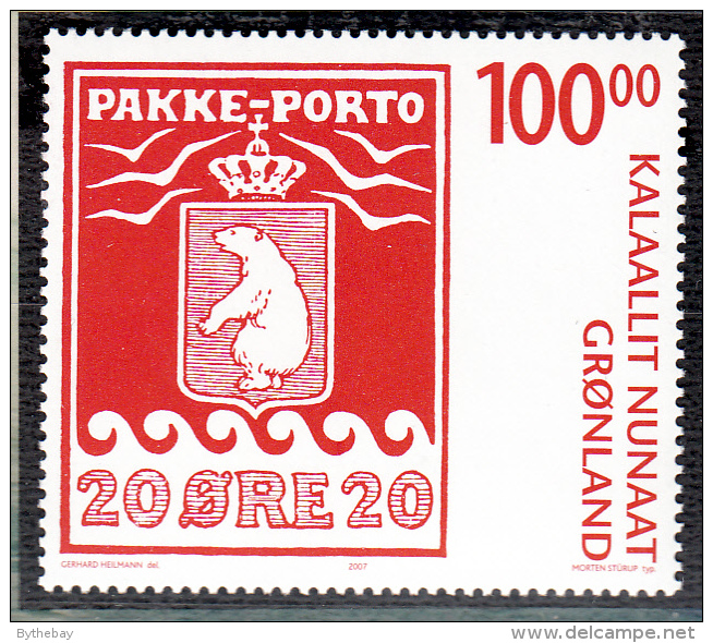 Greenland MNH 2007 Scott #497 100k 20o Polar Bear Centenary Parcel Post Stamps - Timbres Sur Timbres