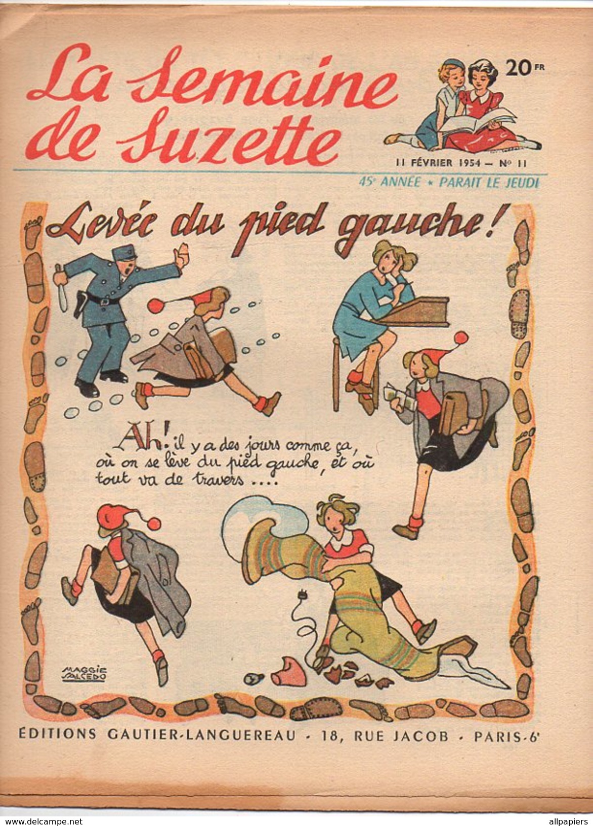 La Semaine De Suzette N°11 Levée Du Pied Gauche - La Fête Du Têt - Poupée à Monter Fleur De Lotus De 1954 - La Semaine De Suzette
