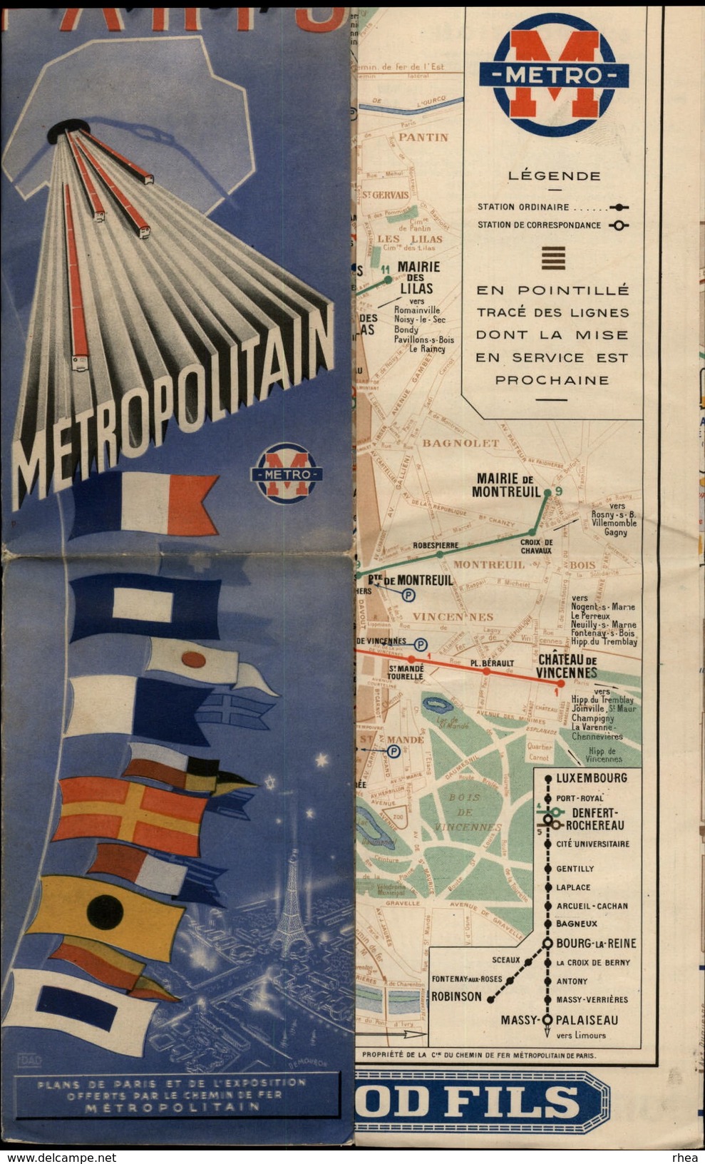 75 - PARIS - PLAN COMBINE DU METRO ET EXPO DE 1937 - Europe
