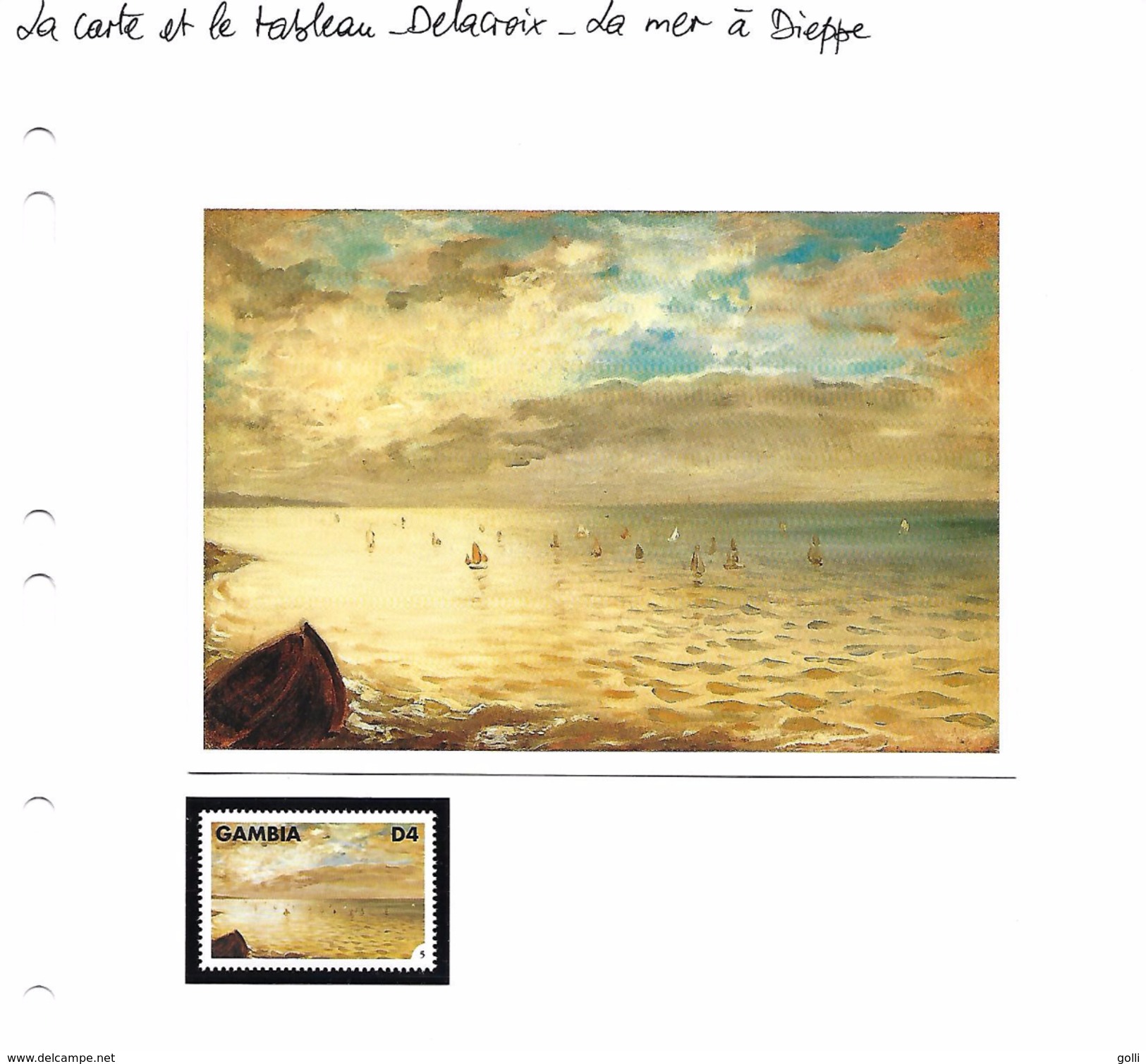La Carte Et Le Tableau - Delacroix - La Mer à Dieppe - Other & Unclassified
