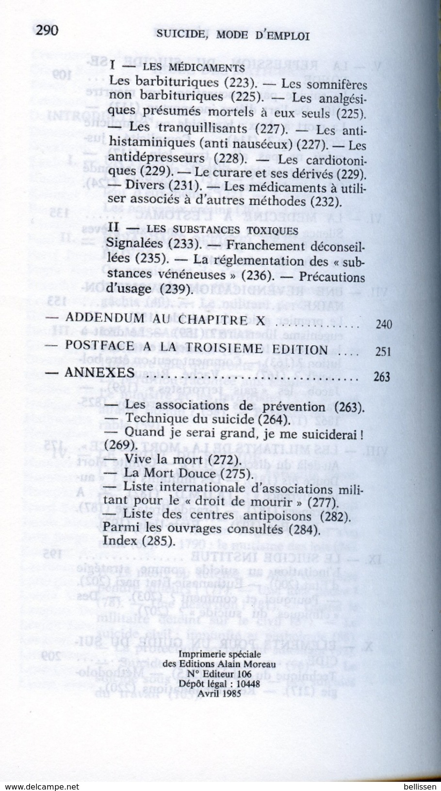 Suicide Mode D'emploi Par Claude GUILLON Et Yves LE BONNIEC, Ed. Alain Moreau Edition De 1985 - Autres & Non Classés