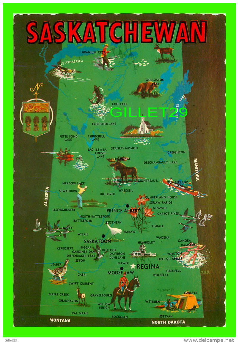 MAP - CARTE GÉOGRAPHIQUE - SASKATCHEWAN - COLOR PRODUCTIONS LTD - - Cartes Géographiques