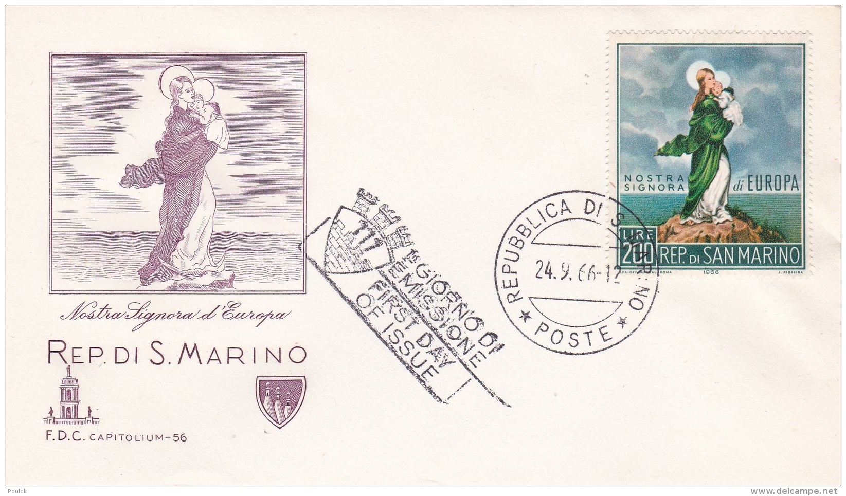 San Marino FDC 1966 Nostra Signora Di Europa  - Please Carefully Check This Lot: Might Be Aged Cover (T13-17) - FDC