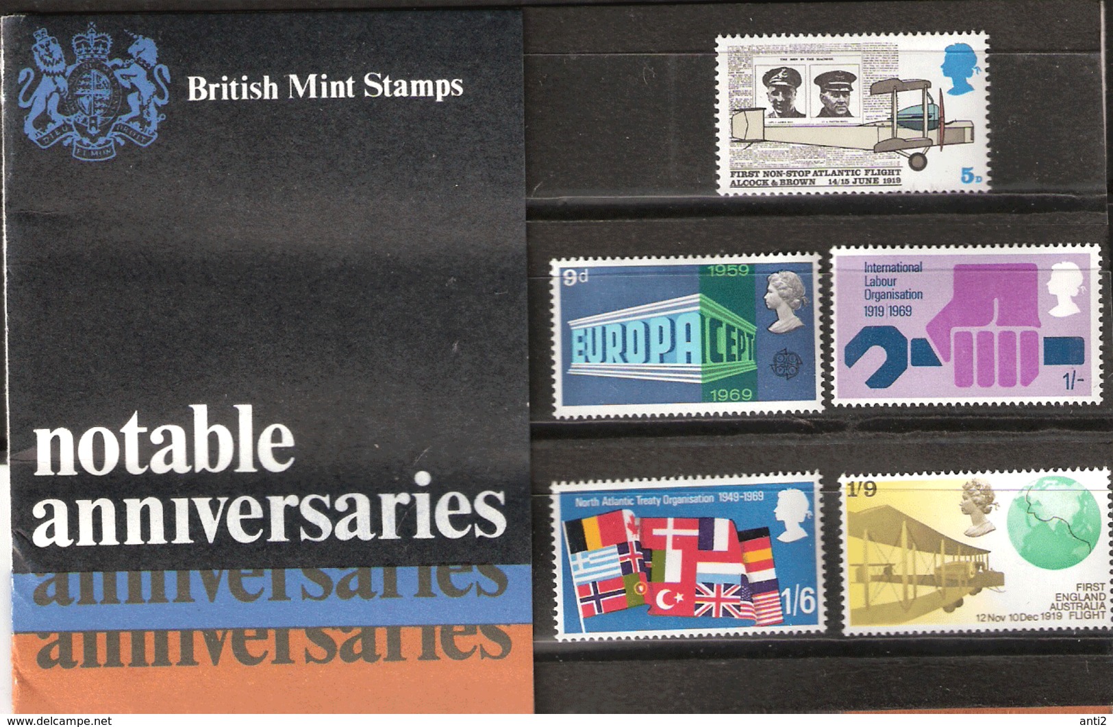 Great Britain  1969 Notable Anniversaries, Plane, Europa Cept, Nato, First Flight, Mi  511-515, MNH(**) - Unused Stamps