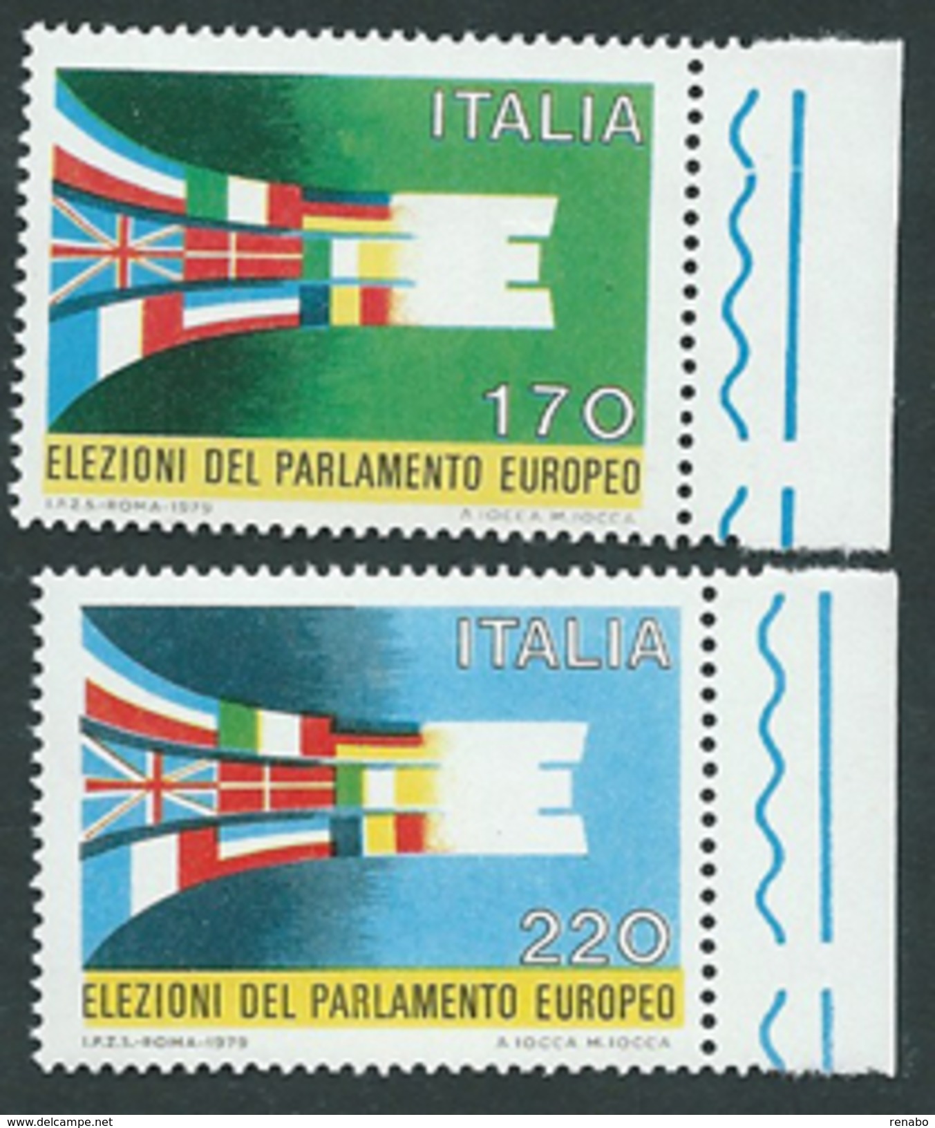 Italia 1979; Elezioni Del Parlamento Europeo. Serie Completa Di Bordo Destro. - 1971-80:  Nuovi