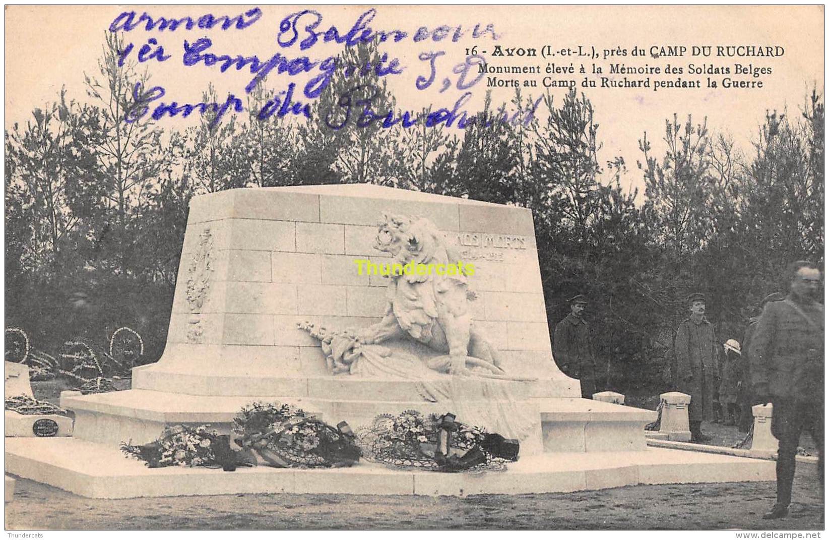 CPA 37 CAMP DU RUCHARD AVON PRES DU MONUMENT ELEVE A LA MEMOIRE DES SOLDATS BELGES - Autres & Non Classés