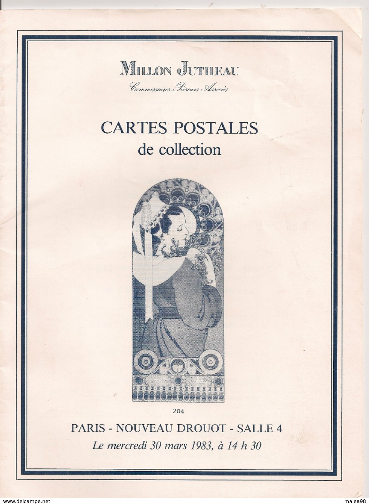 PARIS - NOUVEAU DROUOT   ,,,,30 /03/1883,,, CATALOGUE  ,VENTE De CARTES POSTALES  Et TIMBRES POSTE   FRANCE ETRANGER _ - Livres & Catalogues