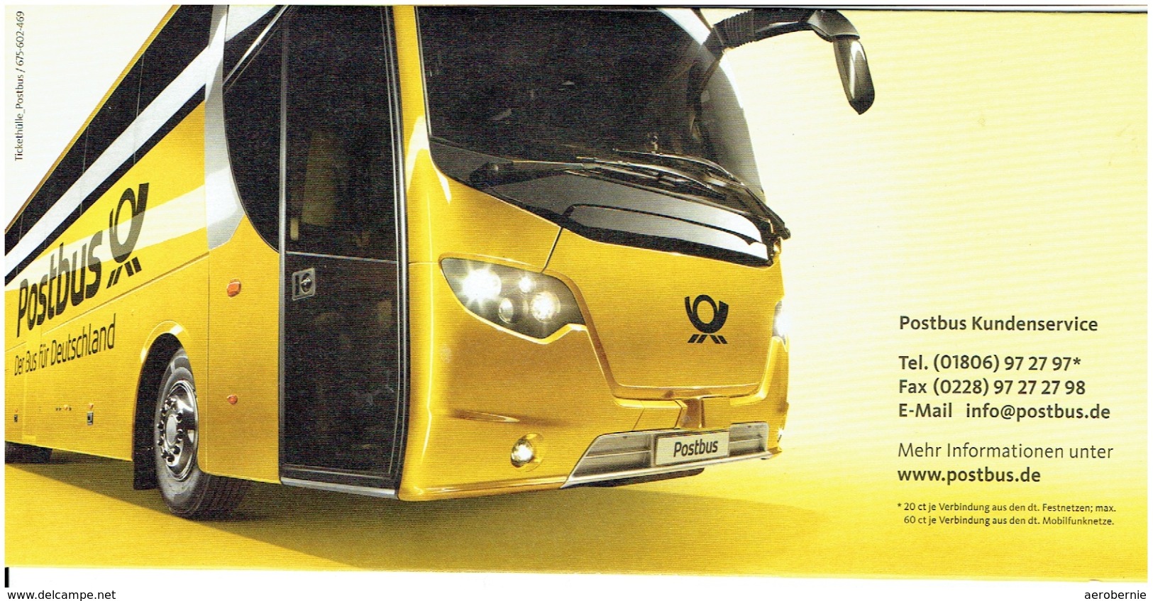 Tickethülle Deutsche Post / Postbus (keine Postkarte) - Busse & Reisebusse