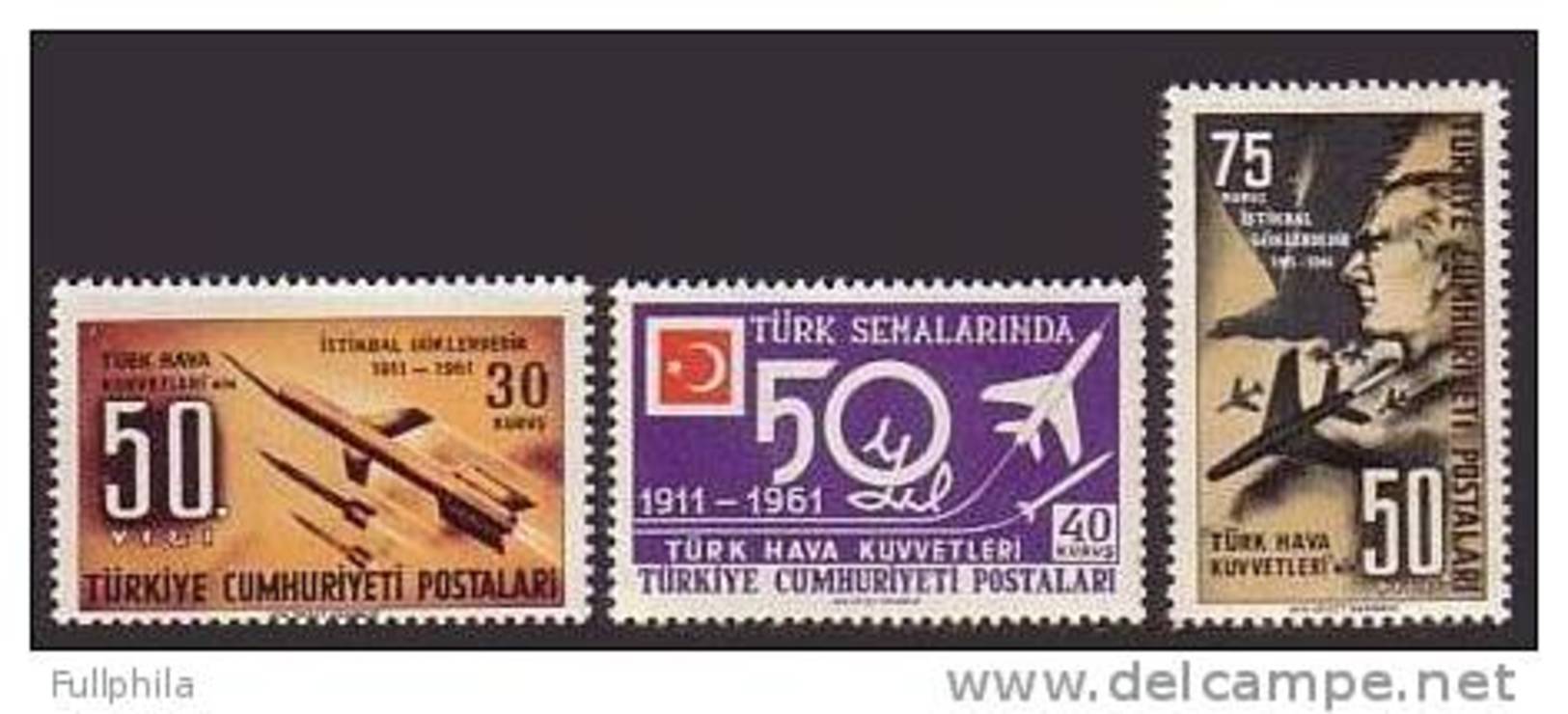 1961 TURKEY 50TH ANNIVERSARY OF TURKISH AIRFORCE MNH ** - Neufs