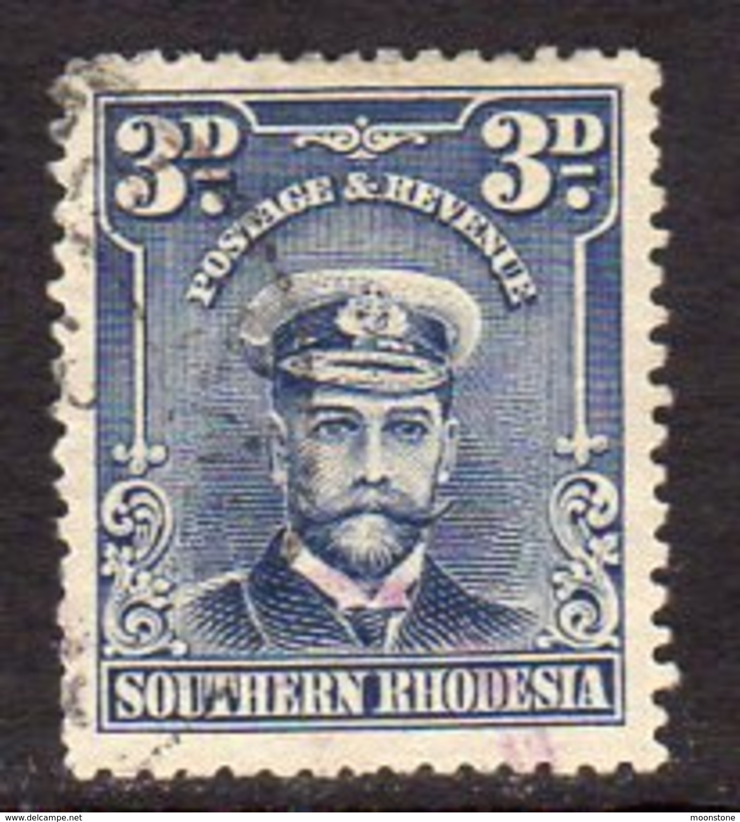 Southern Rhodesia 1924-9 GV 'Admiral' 3d Blue, Used (SG 5) - Südrhodesien (...-1964)