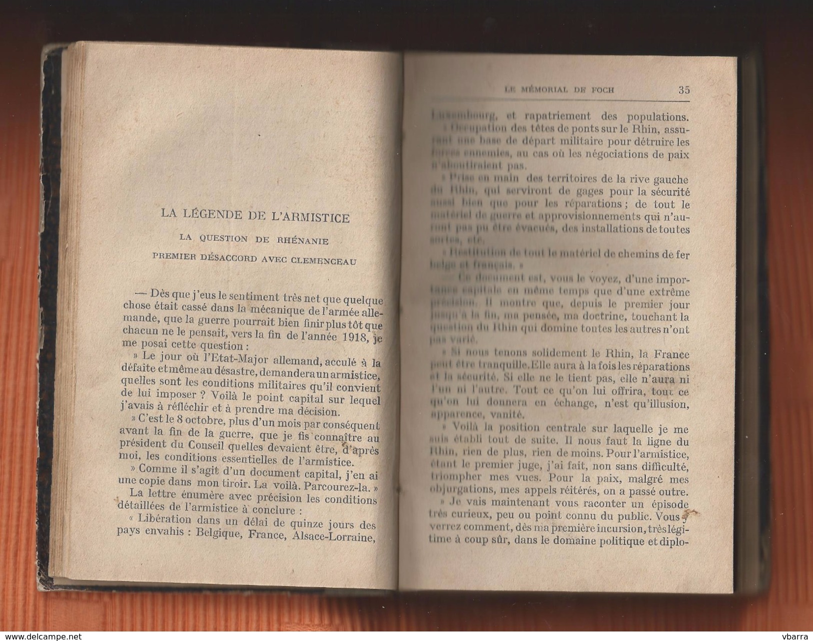 Le Mémorial FOCH. Edité en 1932 306 pages Edition France Warfare guerre de stratégie