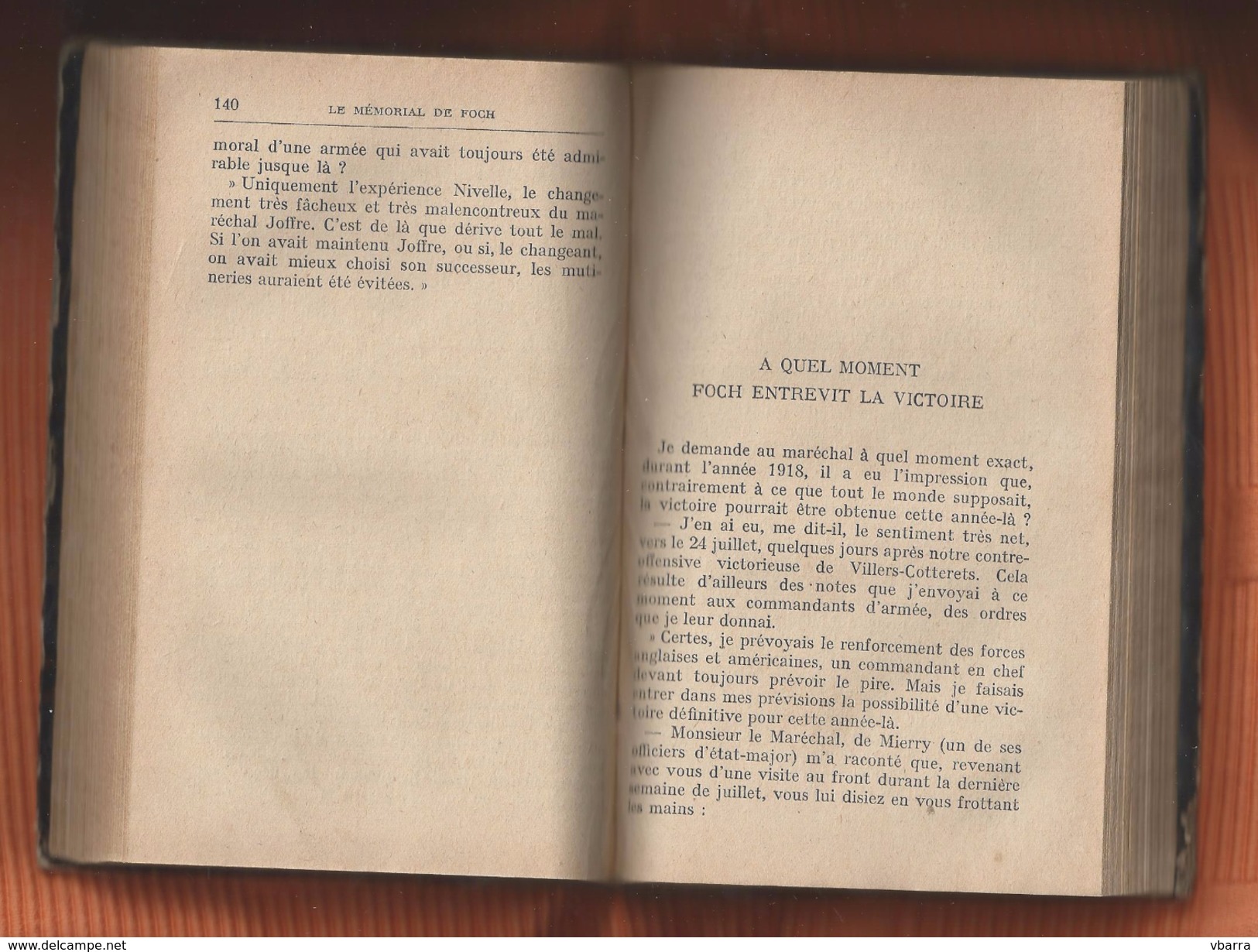 Le Mémorial FOCH. Edité en 1932 306 pages Edition France Warfare guerre de stratégie