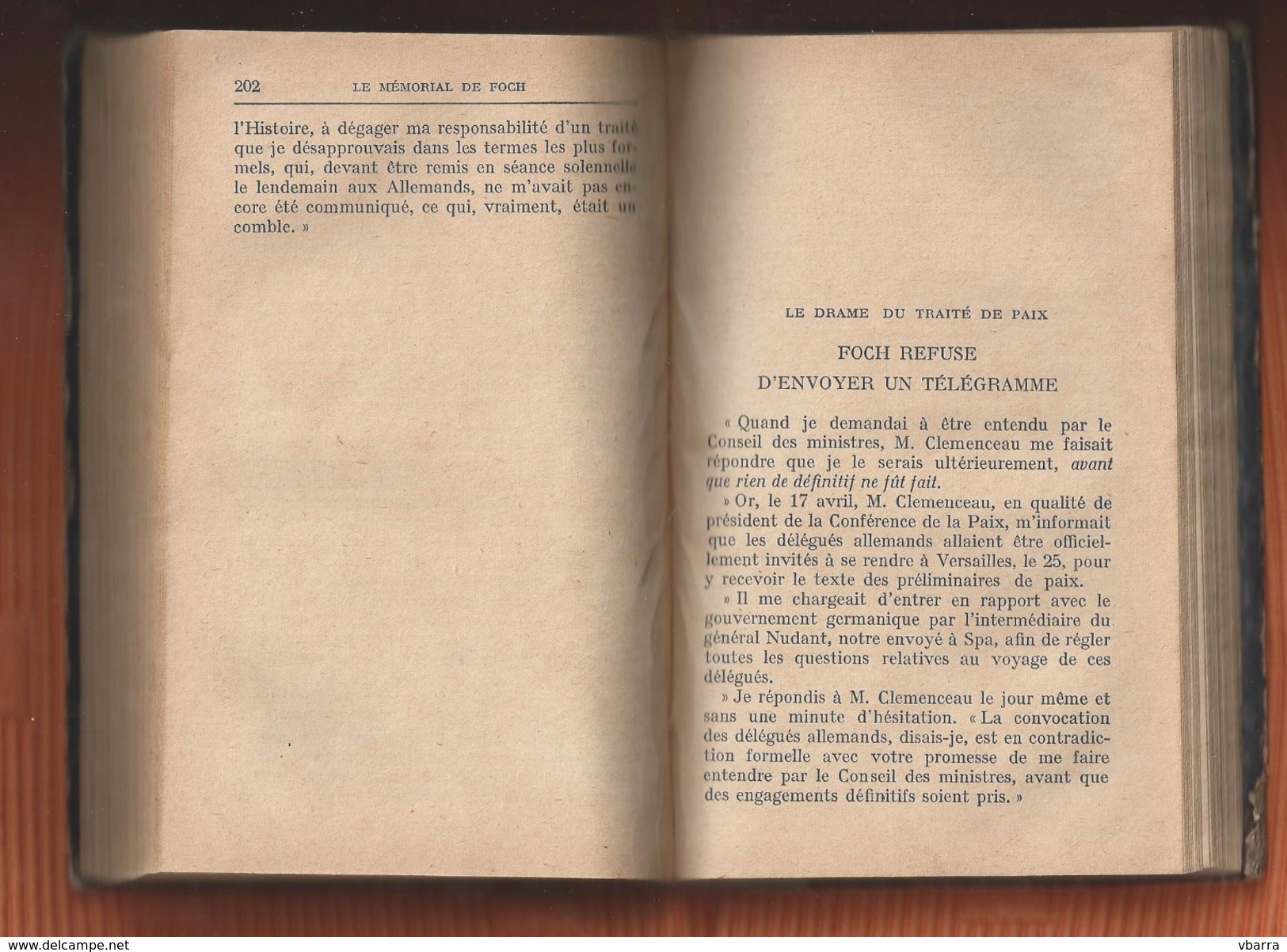 Le Mémorial FOCH. Edité en 1932 306 pages Edition France Warfare guerre de stratégie