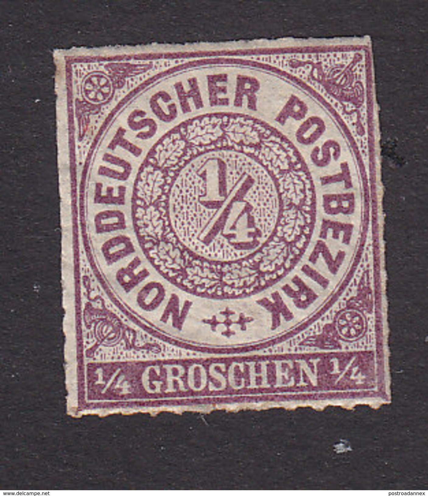 North German Confederation, Scott #1, Mint Hinged, Number, Issued 1868 - Autres & Non Classés