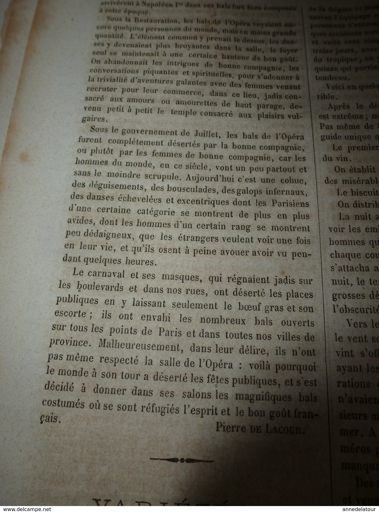 1864 Une ville israélite en Chine ; Pradier  le roi des jongleurs bâtonnistes ; Bals masqués de l'Opéra