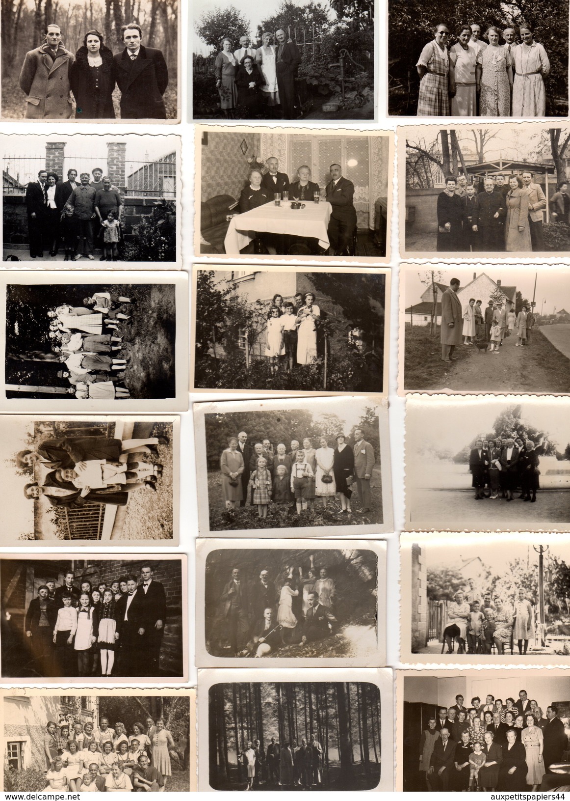 Lot De 18 Photos Originales Famille & Amis Dans Les Années 1930 - 1940 - Mode, Mobilier, Coiffures, Chapeaux, .... - Anonyme Personen