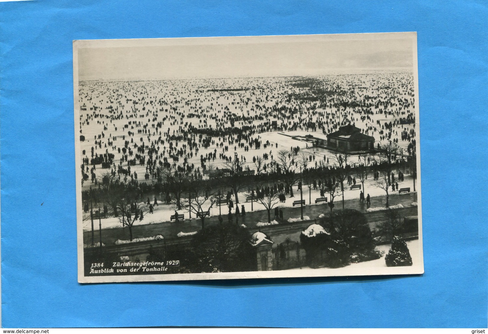 SUISSE-Zurichseegefröne 1929- Ausblick Von Dertonhalle-immense Foule Sur La Glace - Zürich