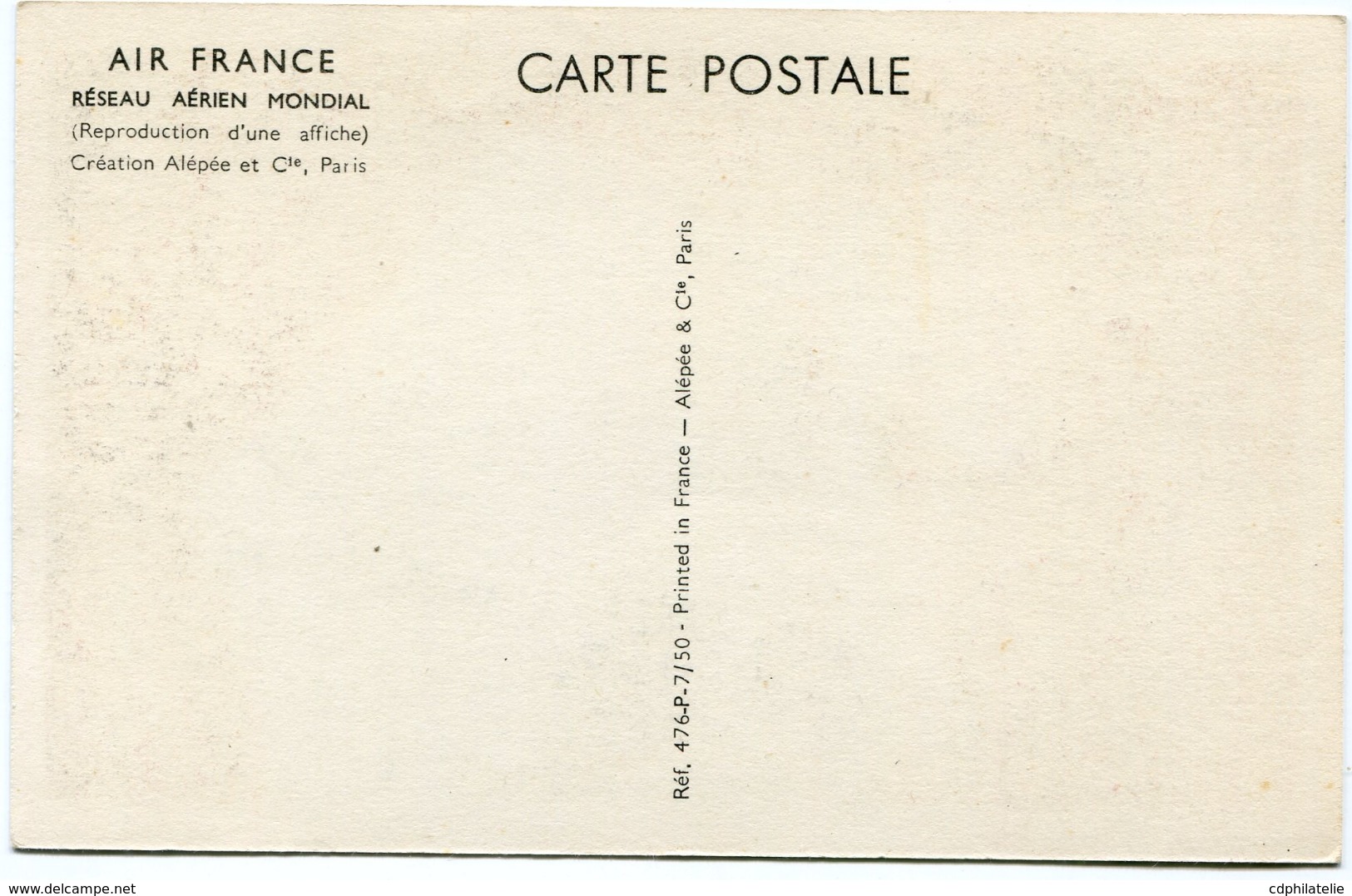 CARTE AIR FRANCE NEUVE - Luftpost