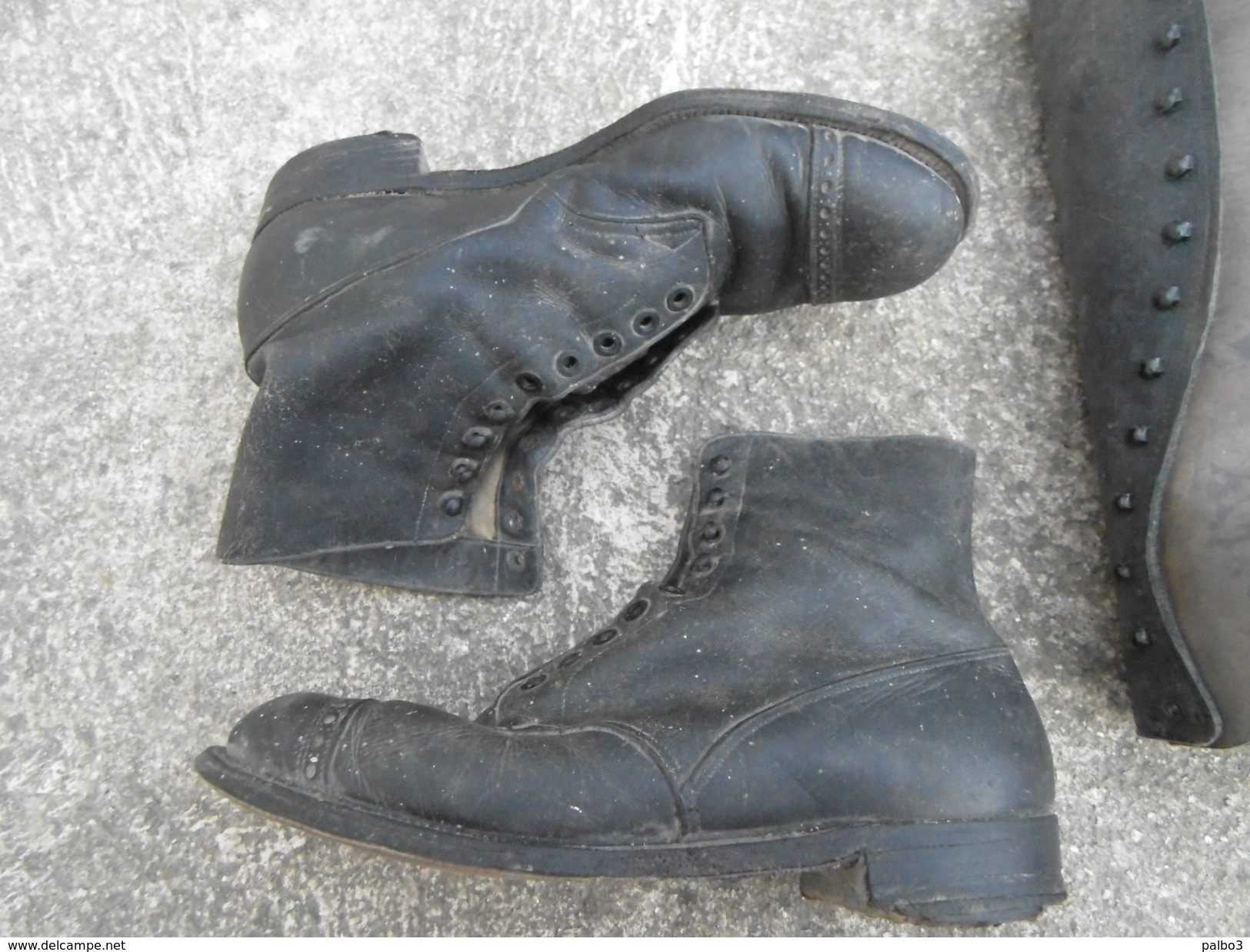 Paire De Chaussures Brodequins + Jambieres Guettres Francaise D´officier Ww1 Poilus - 1914-18