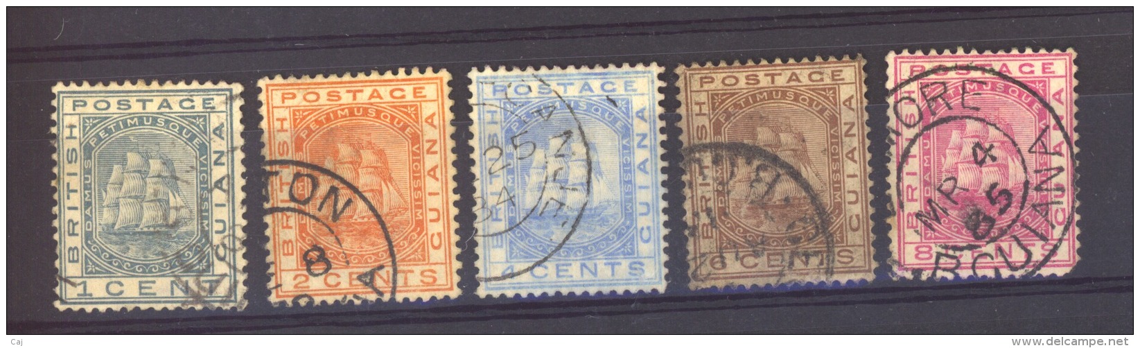 Guyana  :  Yv  65-69   (o)    Filigrane CA - British Guiana (...-1966)