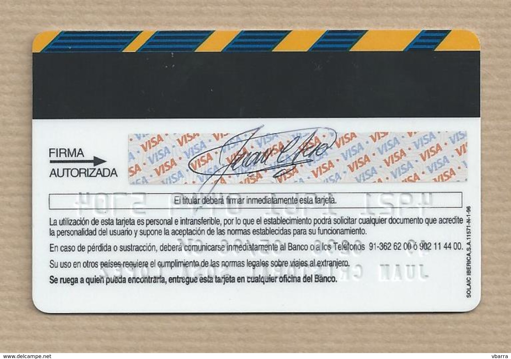 Tarjeta De Crédito "Banco Central Hispano Credit Card Crédit Card Cartão De Credito Visa - Tarjetas De Crédito (caducidad Min 10 Años)