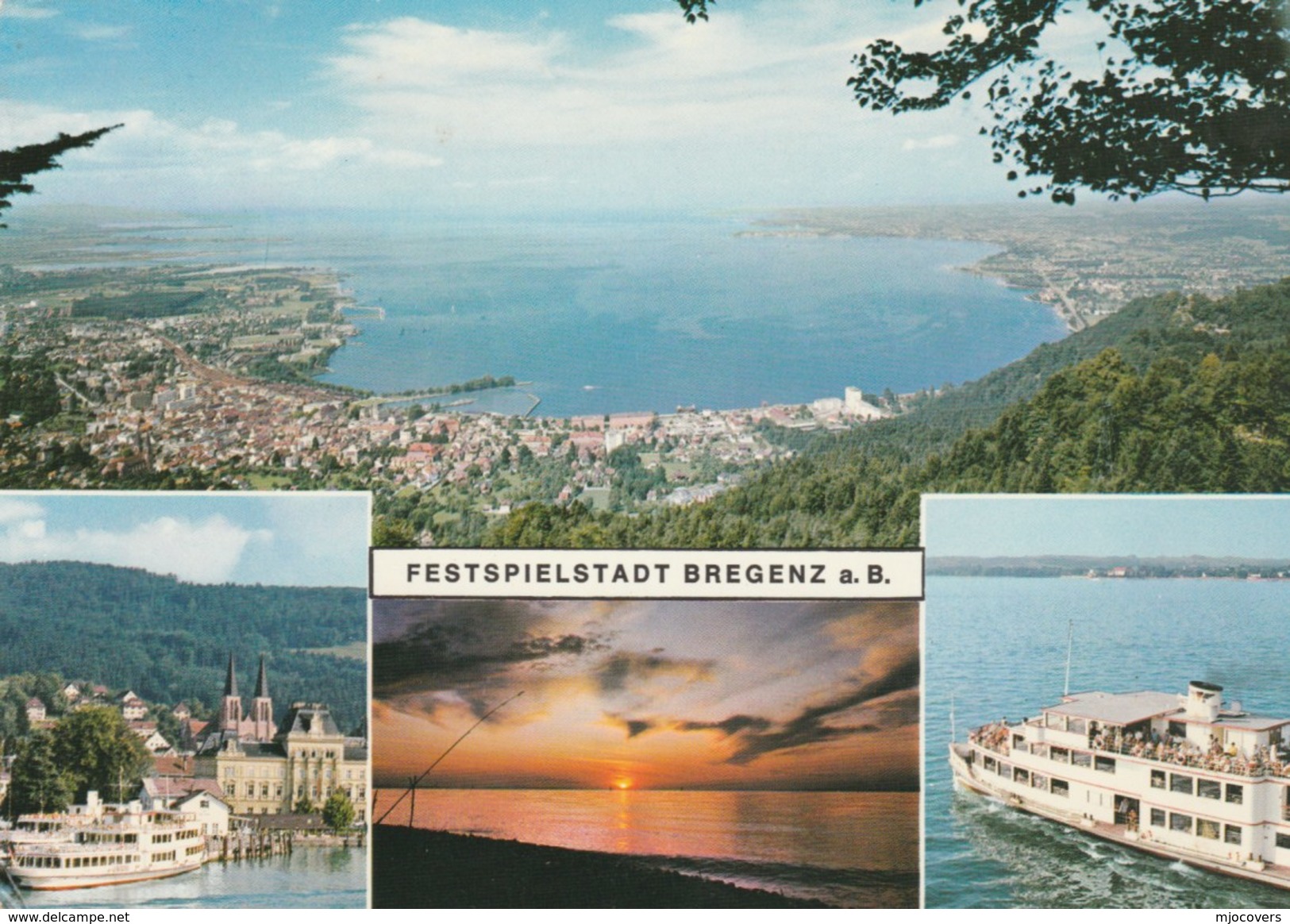 1970 Austria BREGENZ FESTIVAL EVENT COVER Card Postcard Stamps To GB - Covers & Documents