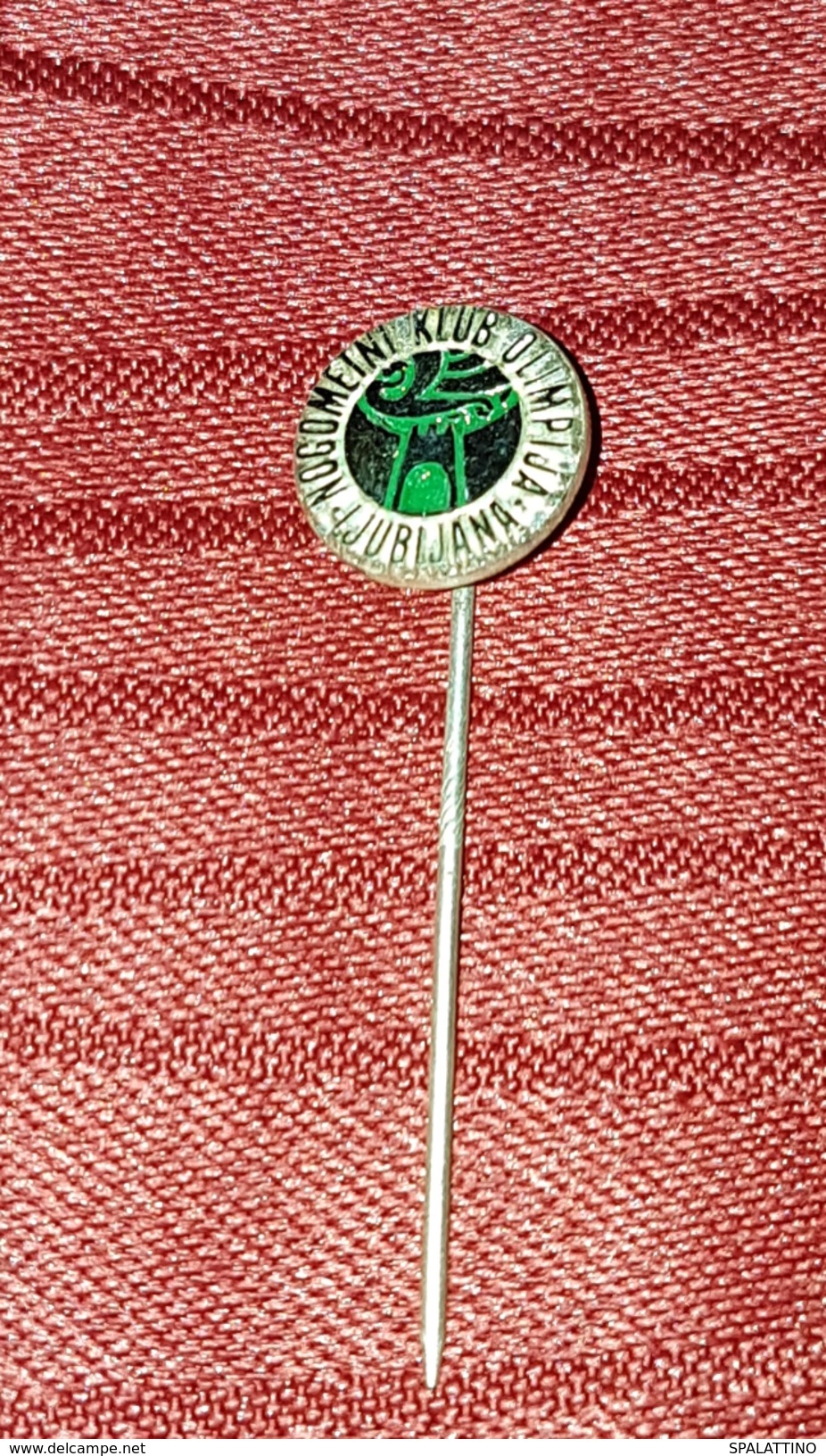 NK OLIMPIJA LJUBLJANA SLOVENIA, ORIGINAL VINTAGE PIN BADGE FOOTBALL SOCCER MADE BY BERTONI MILANO - Fútbol