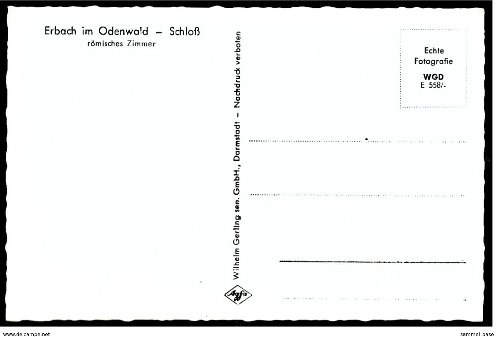 Erbach I. Odenwald  -  Schloß  -  Römisches Zimmer  -  Ansichtskarte Ca.1960    (7061) - Erbach