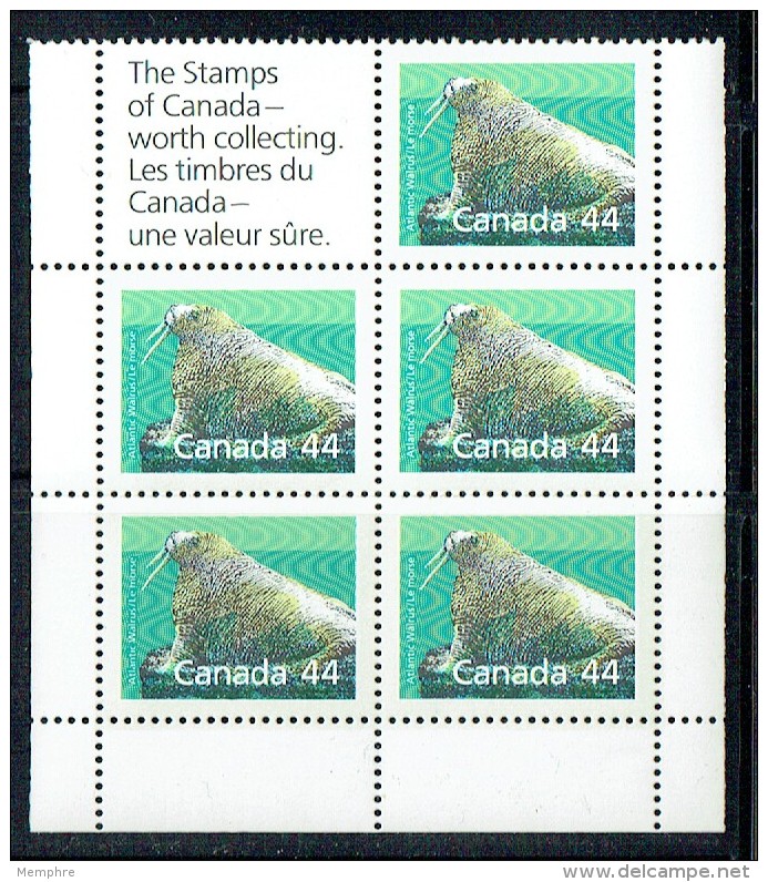 Walrus 44 &cent; Sc 1171b  Complete Booklet Pane Of 5 Plus Label  BK104  **  MNH - Neufs