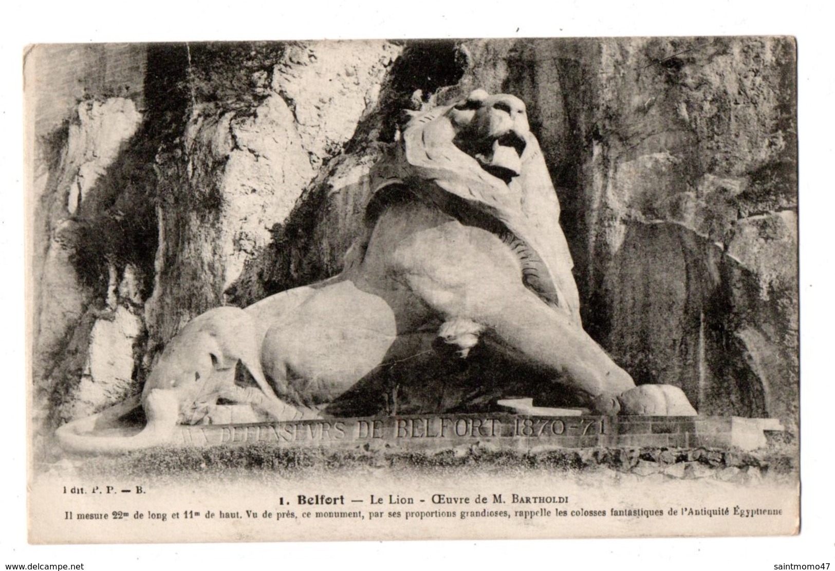 90 - TERRITOIRE DE BELFORT . BELFORT . LE LION . OEUVRE DE BARTHOLDI - Réf. N°701 - - Belfort – Le Lion
