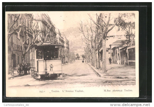 CPA Toulon, Tramway Auf Der Avenue Vauban - Tramways