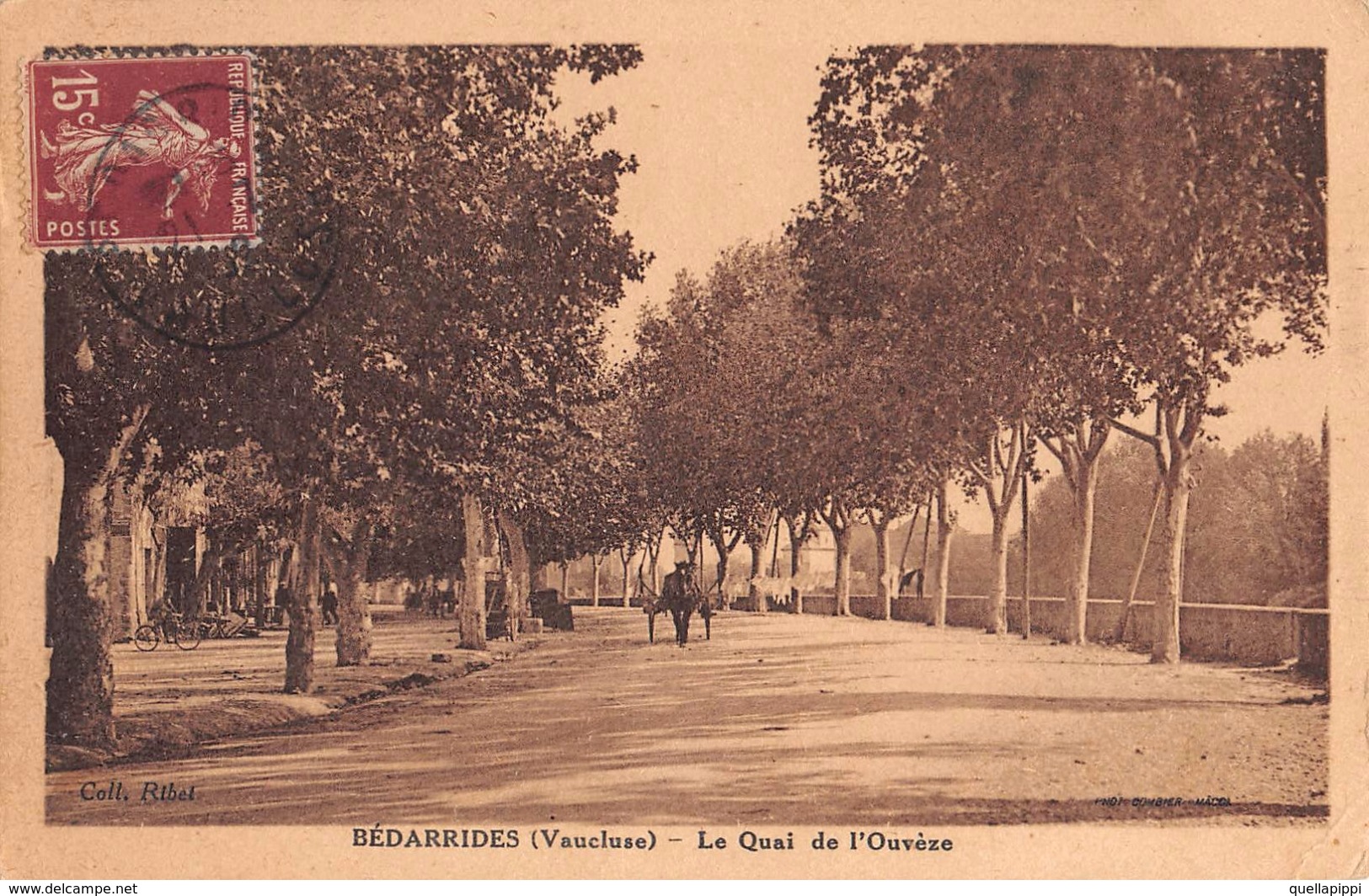 05674 "BEDARRIDES - VAUCLUSE - LE QUAI DE L'OUVESE" ANIMATA. CART. ILL. ORIGIN.  SPED. 1932 - Bedarrides