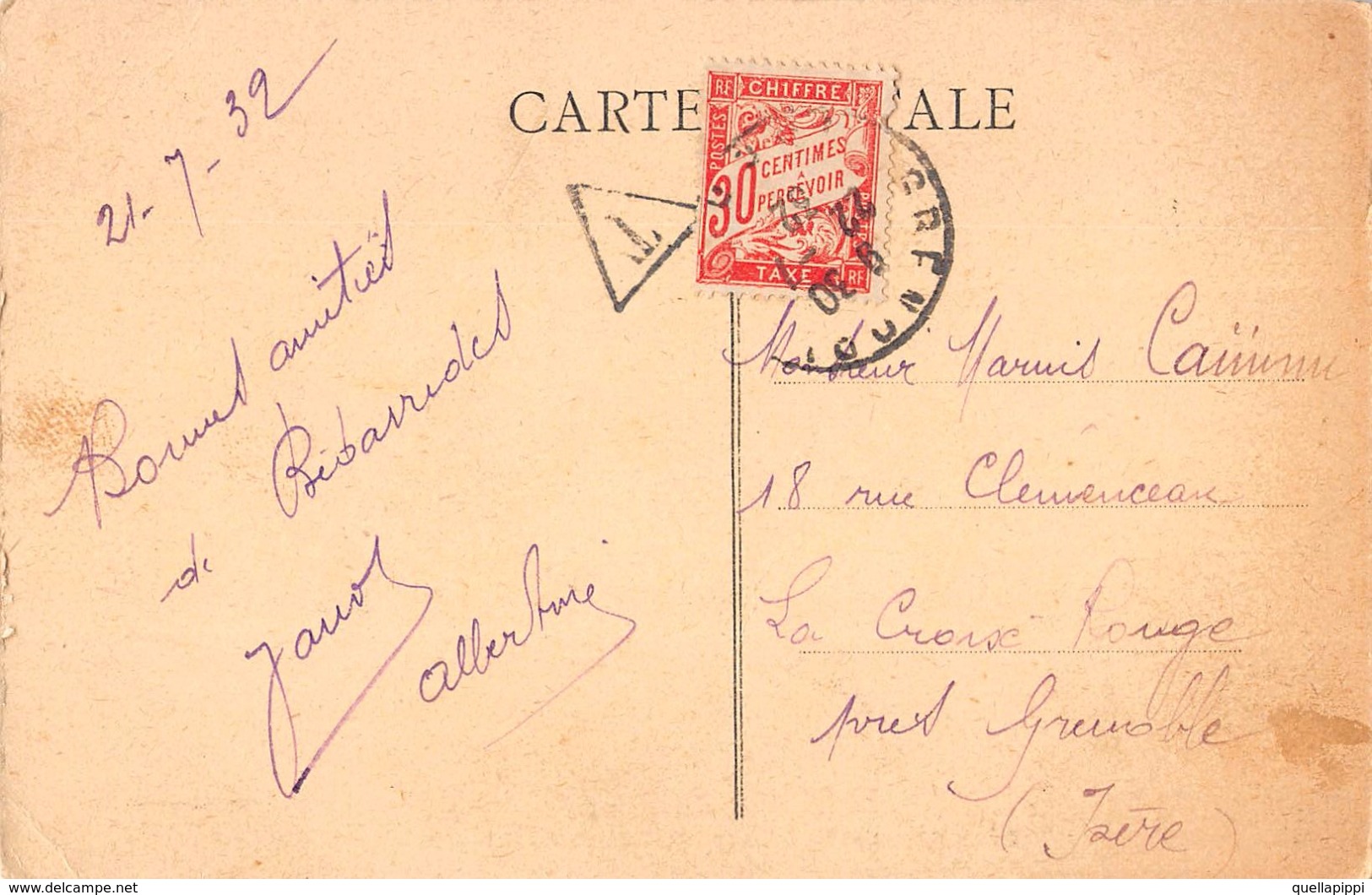 05674 "BEDARRIDES - VAUCLUSE - LE QUAI DE L'OUVESE" ANIMATA. CART. ILL. ORIGIN.  SPED. 1932 - Bedarrides