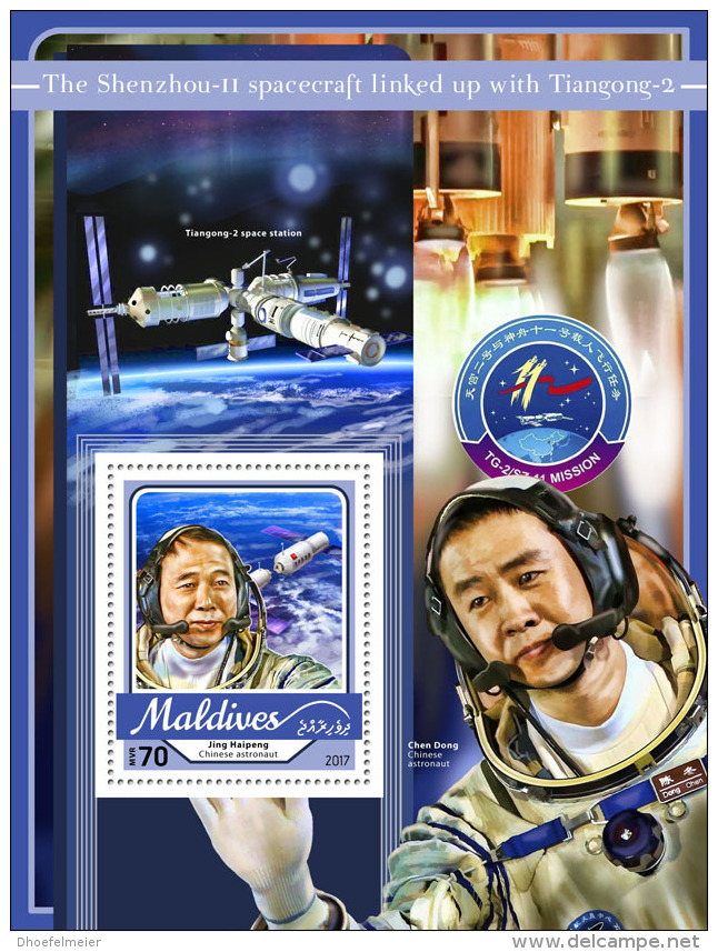 MALDIVES 2017 ** Shenzhou-11 Spacecraft Raumfahrt Espace S/S - OFFICIAL ISSUE - DH1713 - Asia