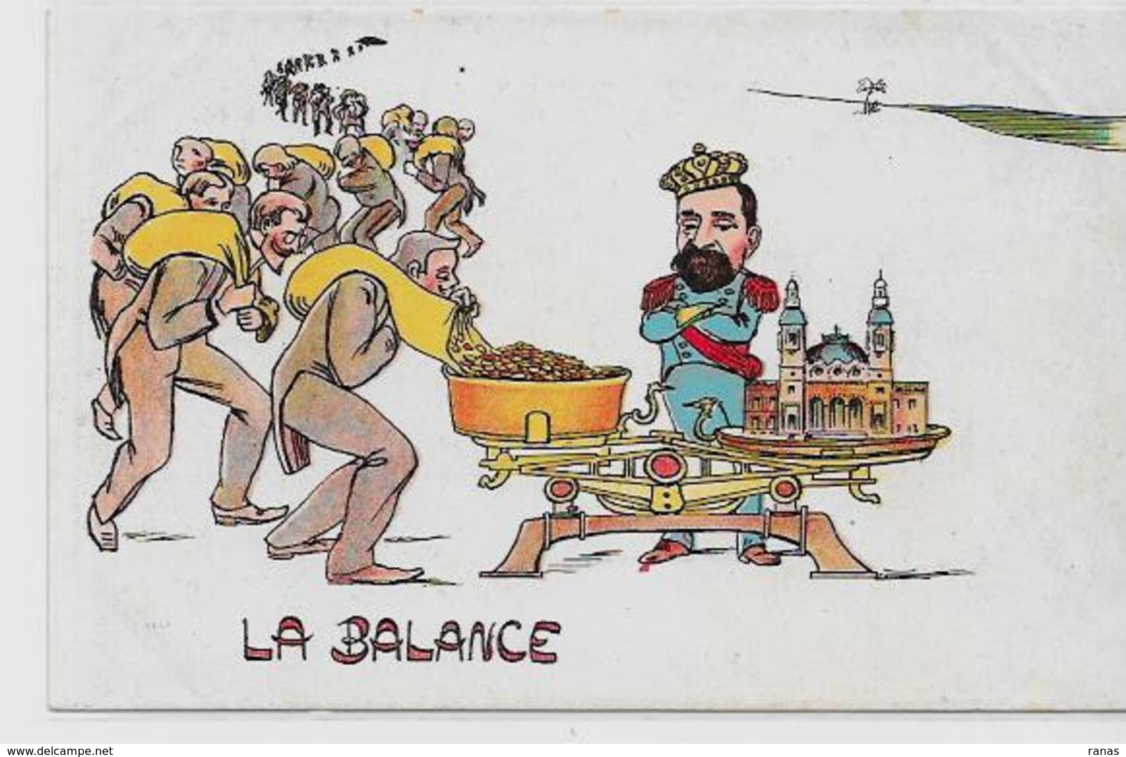 CPA Monaco Satirique Caricature Jeu Casino Albert 1er Balance Non Circulé - Monte-Carlo