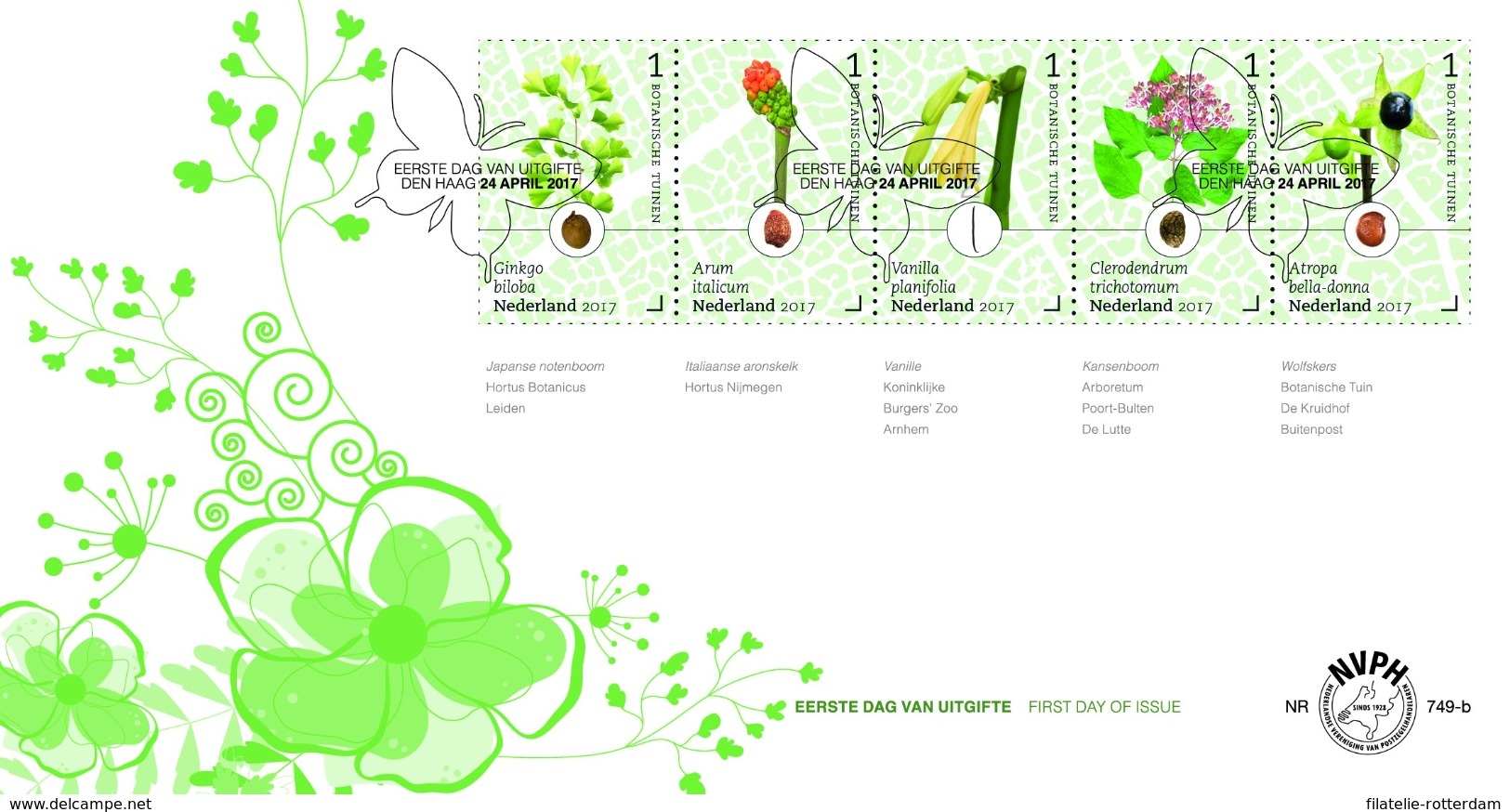 Nederland / The Netherlands - Postfris / MNH - FDC Botanische Tuinen 2017 PRE-ORDER! - Unused Stamps