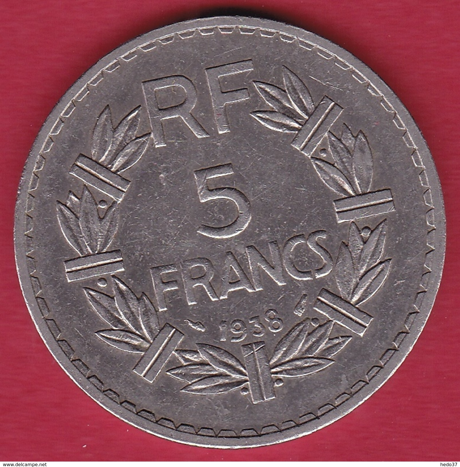 France 5 Francs Lavrillier Nickel - 1938 - TTB - Autres & Non Classés