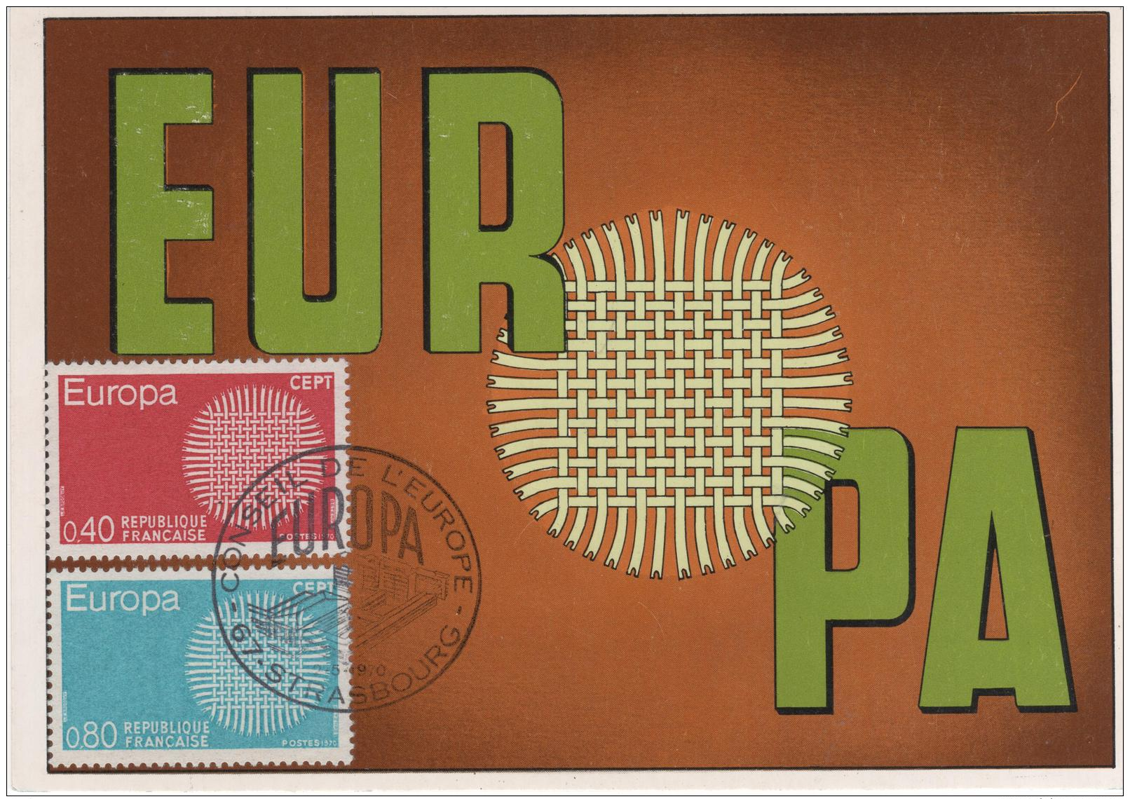 France - 1er Jour FDC  - Conseil De L'Europe - EUROPA -  67 STRASBOURG - 1970-1979