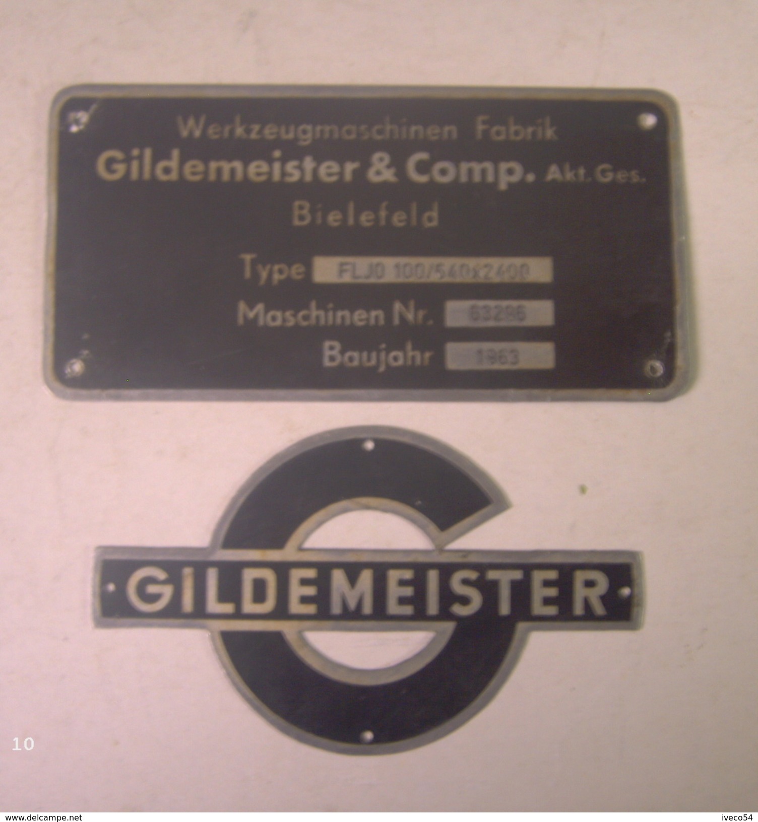 1963 Bielefeld  - Gildemeister  Et Cie  - Plaque  Werkzeugmaschinen - - Antike Werkzeuge